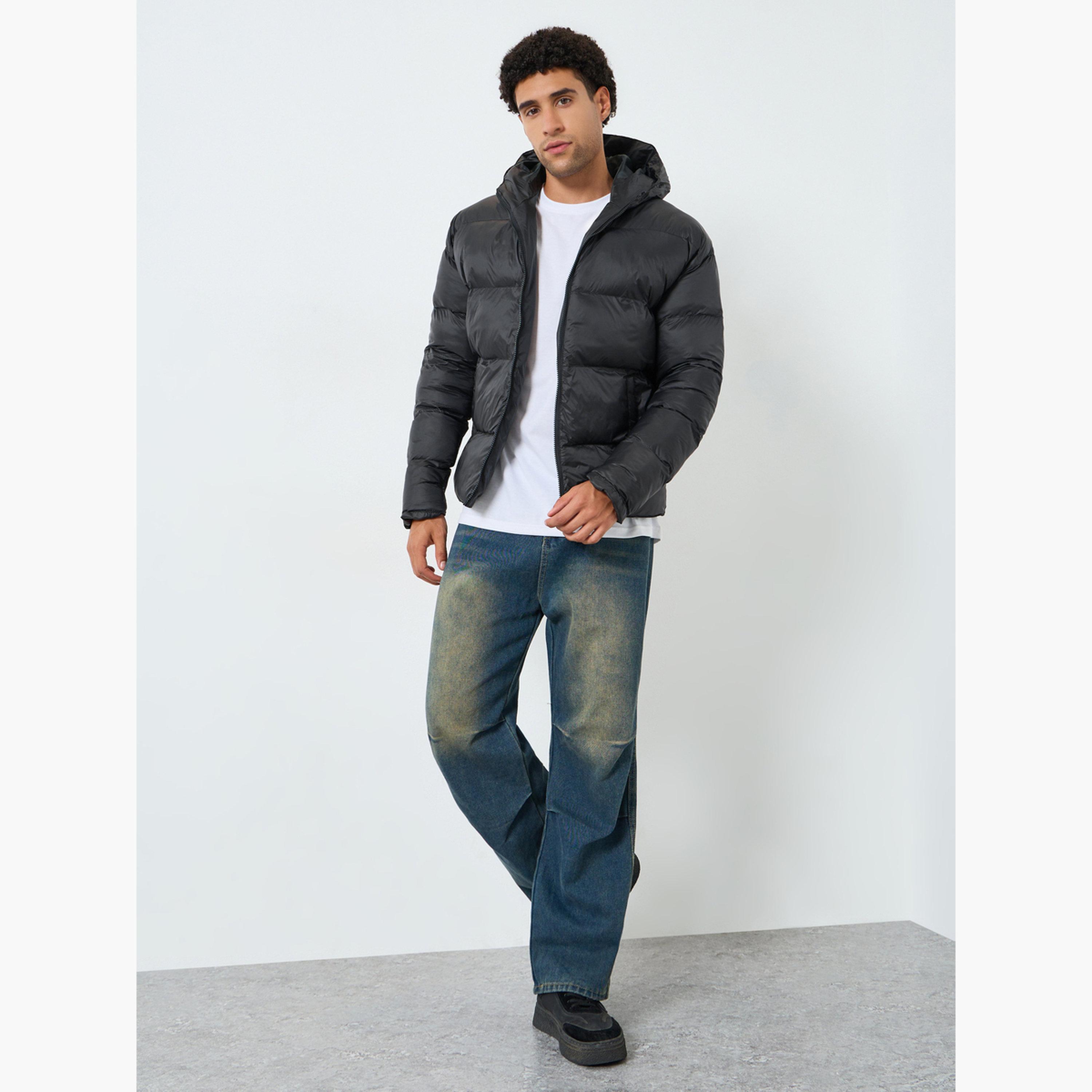 Styli Men Relaxed Fit Solid Puffer Jacket-men-clothing-jacketsandblazers-jackets-image-2