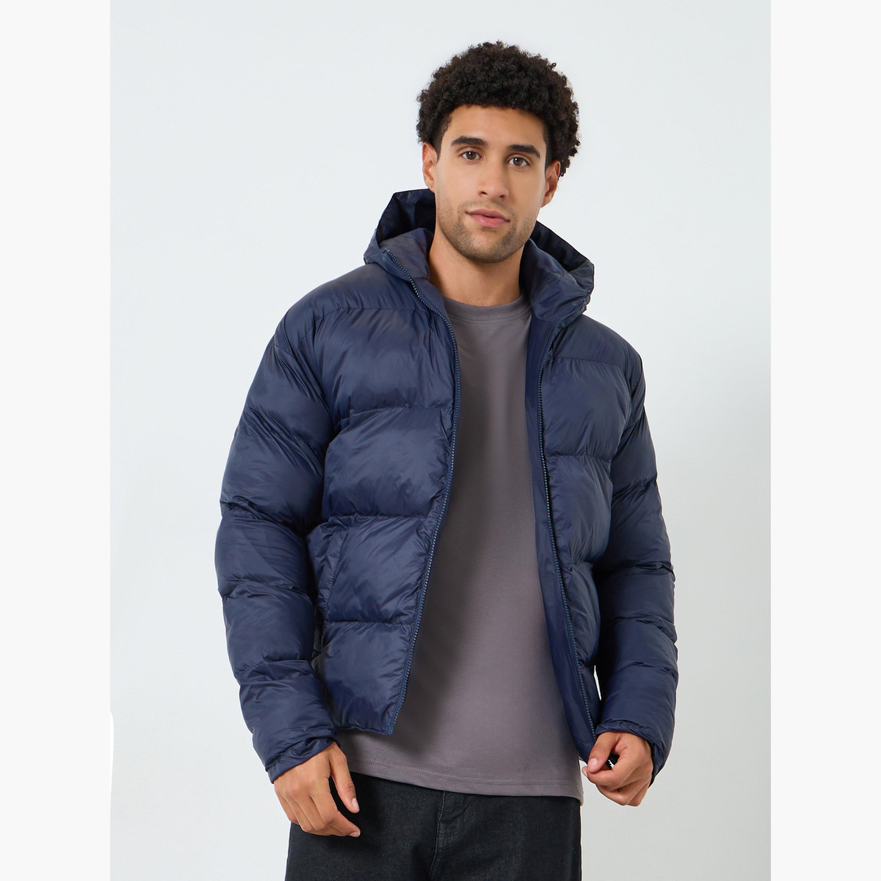 Styli Men Relaxed Fit Solid Puffer Jacket-men-clothing-jacketsandblazers-jackets-image-1