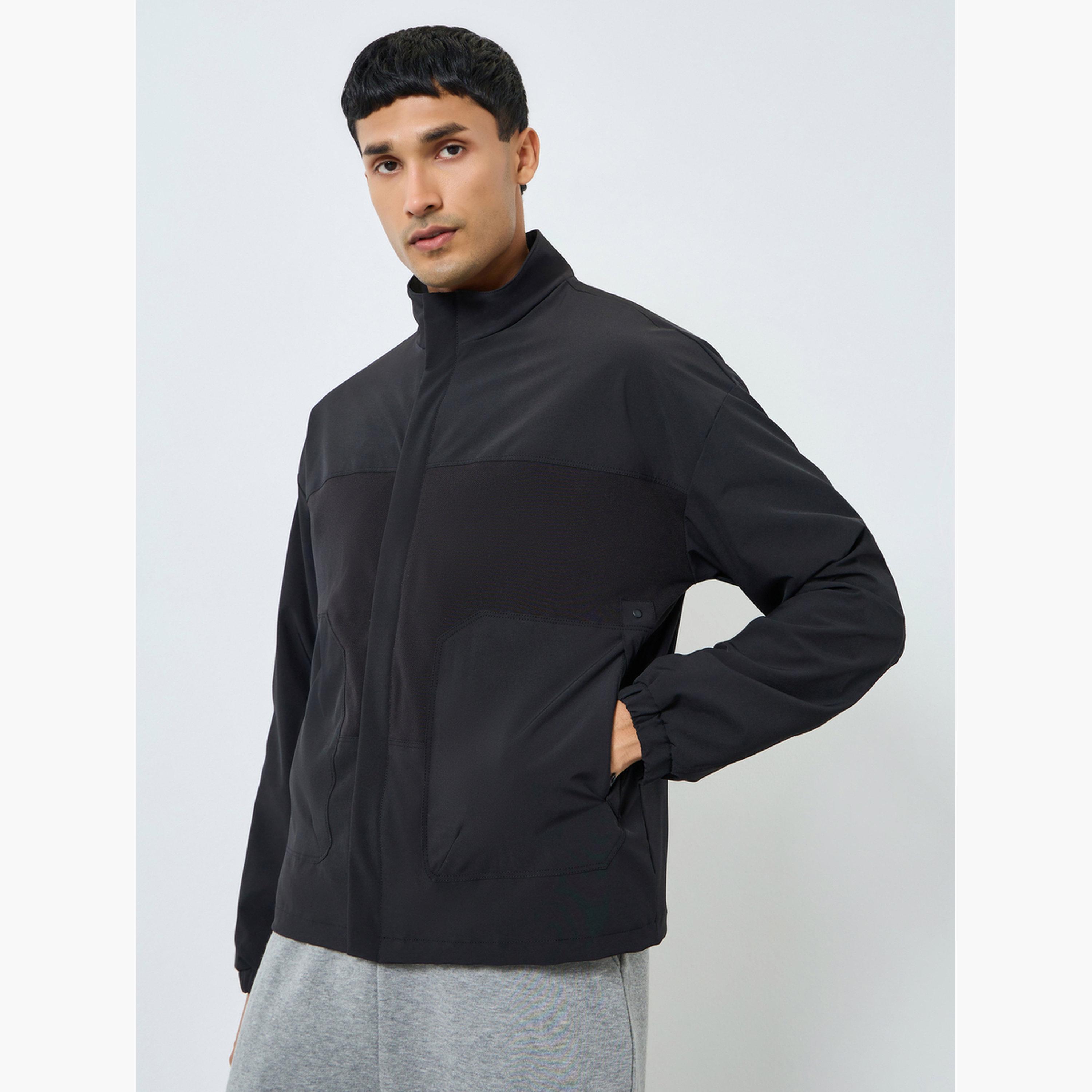 Styli Men Black Solid Zip-Up Jacket-men-clothing-jacketsandblazers-jackets-image-1