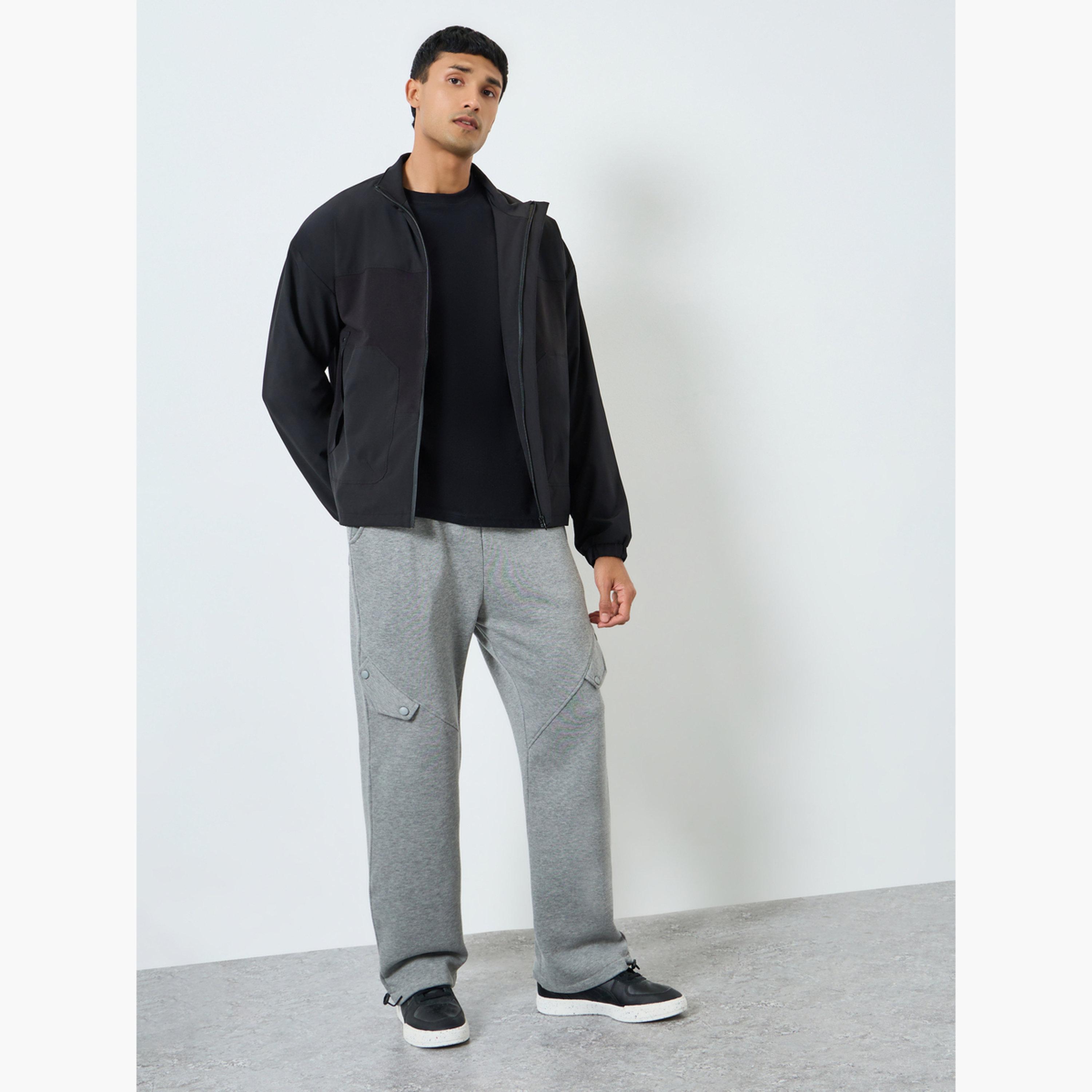 Styli Men Black Solid Zip-Up Jacket-men-clothing-jacketsandblazers-jackets-image-2