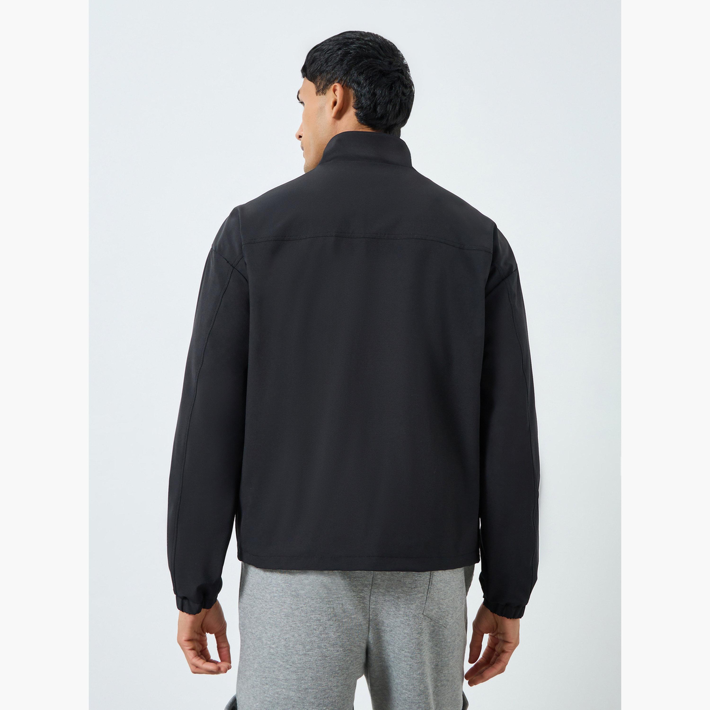Styli Men Black Solid Zip-Up Jacket-men-clothing-jacketsandblazers-jackets-image-4