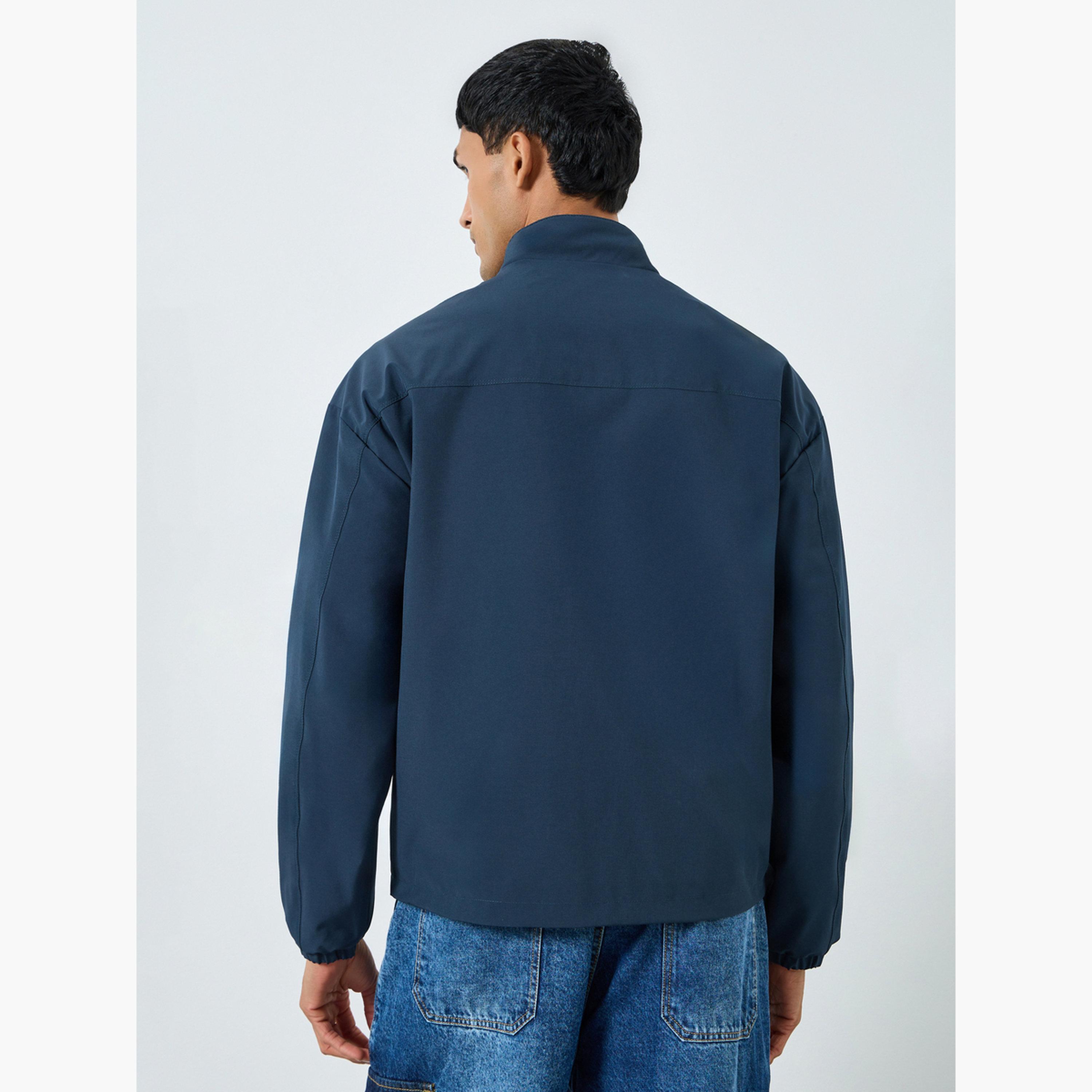 Styli Men Blue Color Block Zip-Up Jacket-men-clothing-jacketsandblazers-jackets-image-4