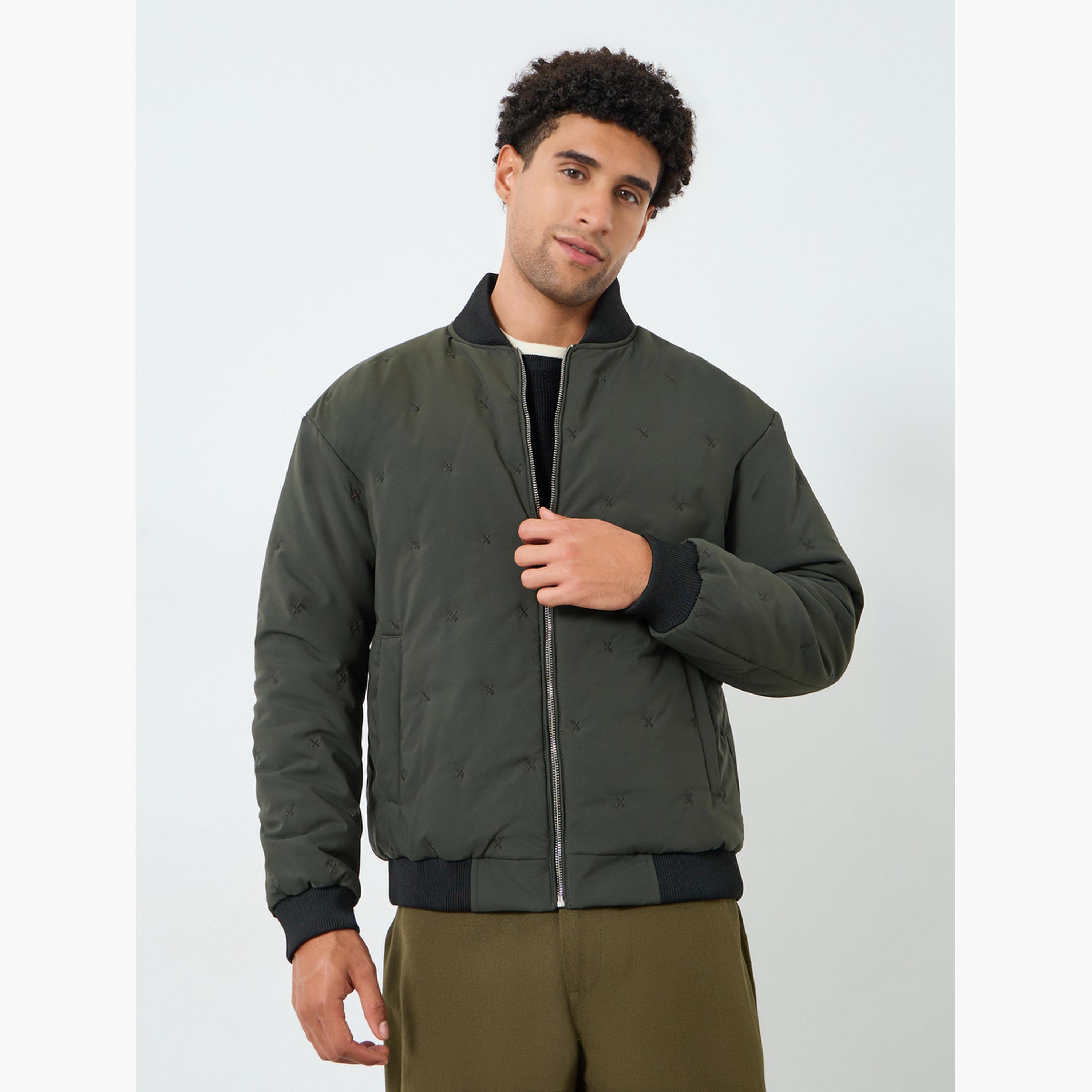 جاكيت بومبر مبطن بقصة مريحة-men-clothing-jacketsandblazers-jackets-image-1