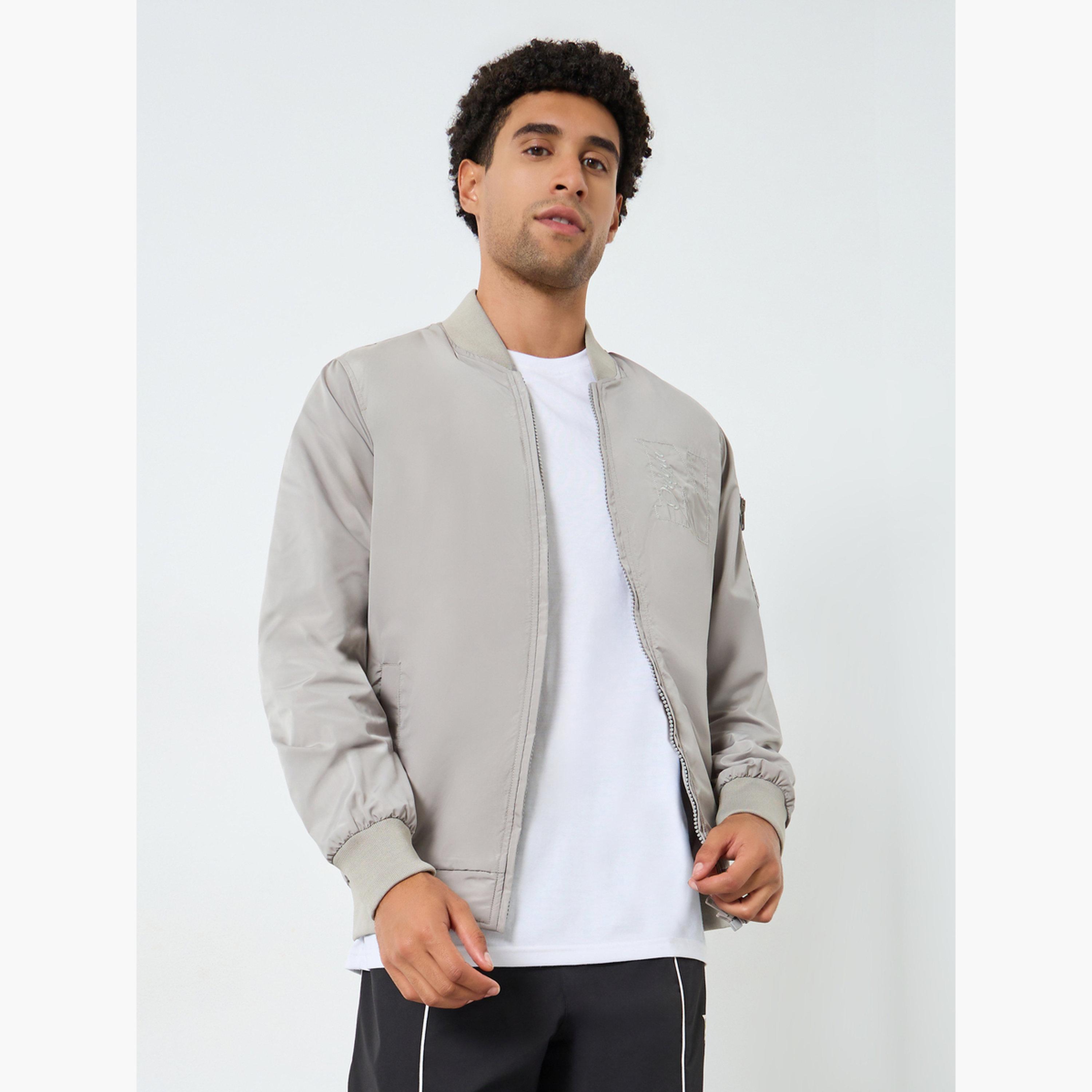 Styli Men Oversized Fit  Zip-Up Bomber Jacket-men-clothing-jacketsandblazers-jackets-image-1