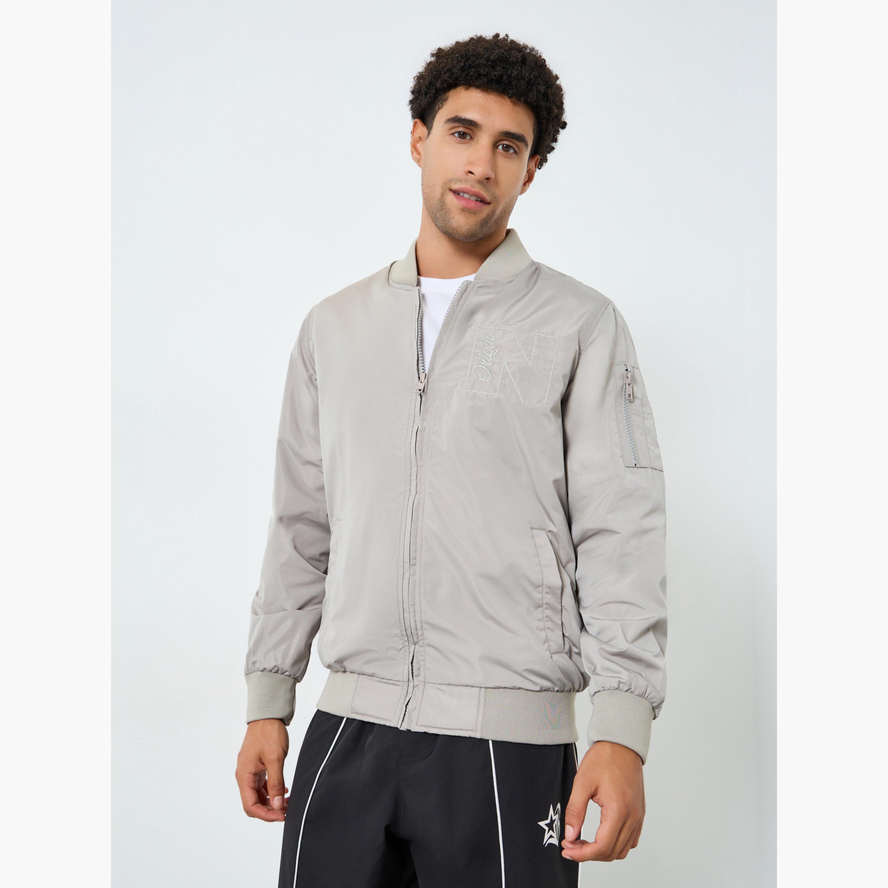 Styli Men Oversized Fit  Zip-Up Bomber Jacket-men-clothing-jacketsandblazers-jackets-image-3