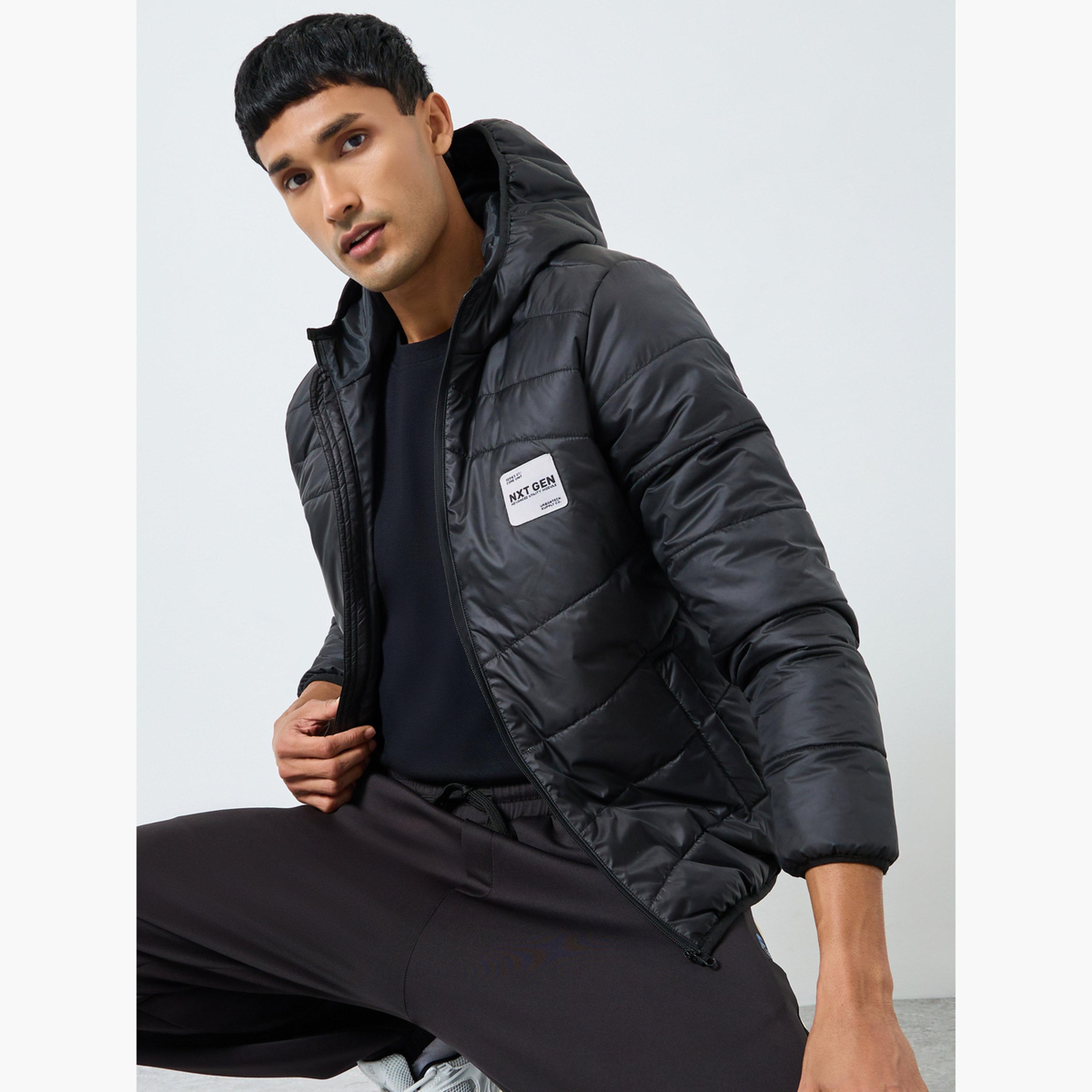 Styli Men Oversized Fit Solid Hooded Puffer Jacket-men-clothing-jacketsandblazers-jackets-image-3