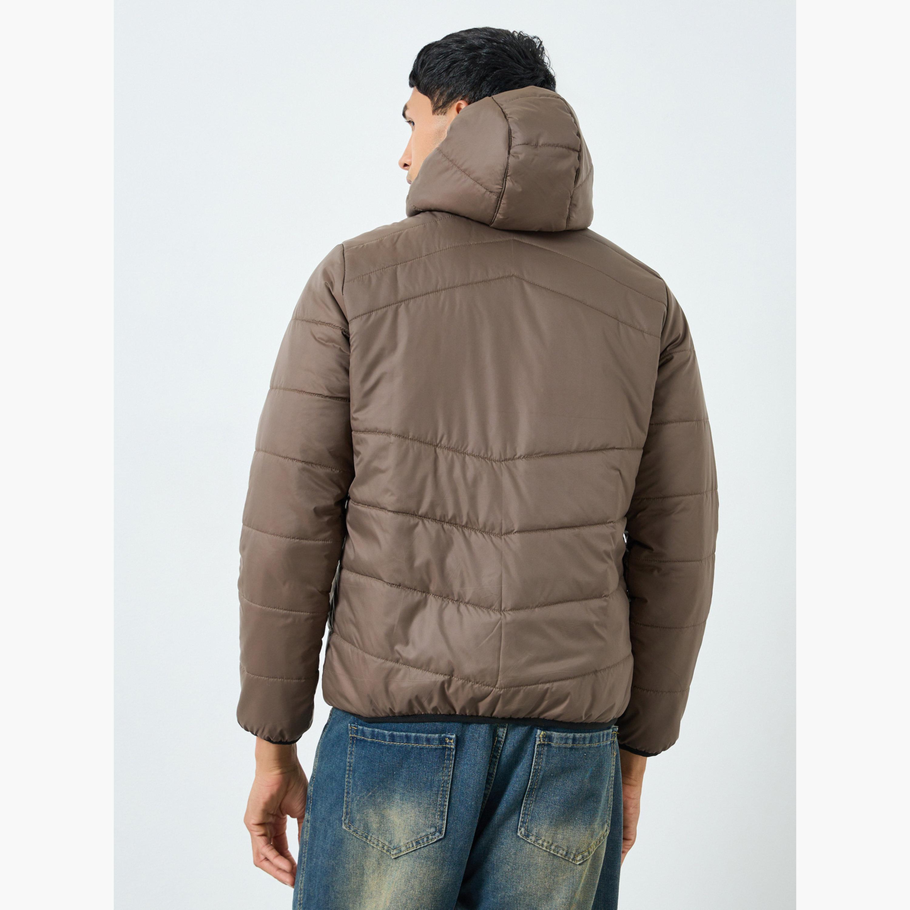 Styli Men Oversized Fit Solid Hooded Puffer Jacket-men-clothing-jacketsandblazers-jackets-image-4