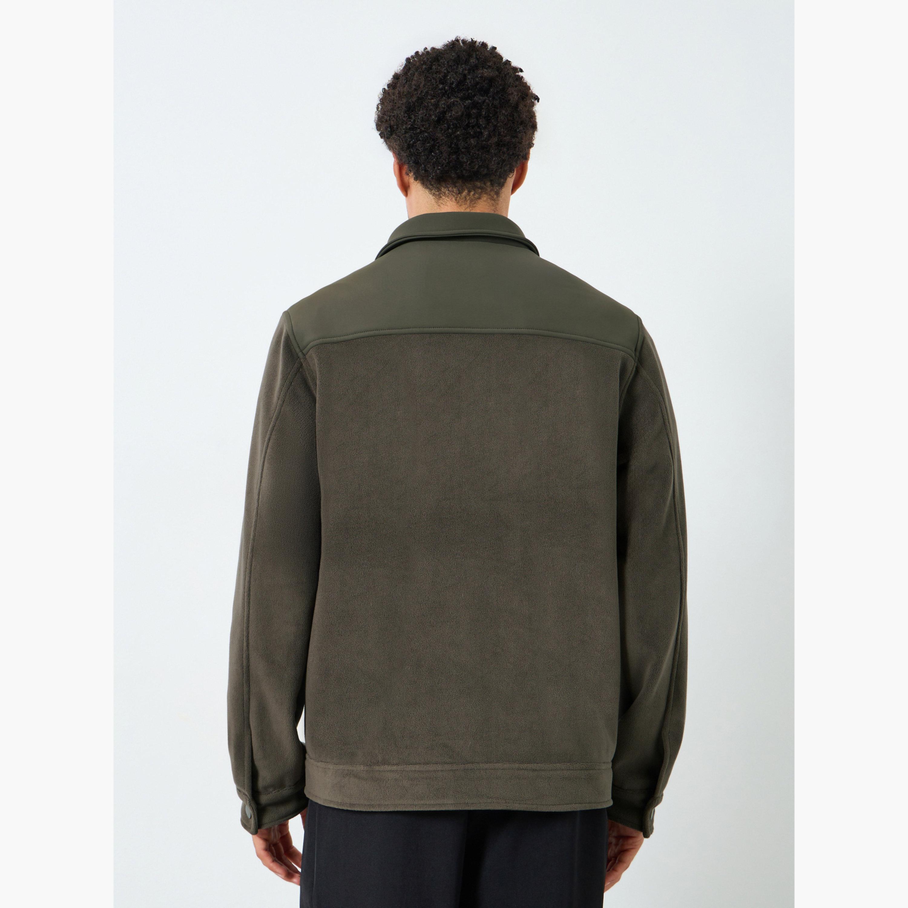 Styli Men Olive Green Oversized Fit Suede Jacket-men-clothing-jacketsandblazers-jackets-image-3