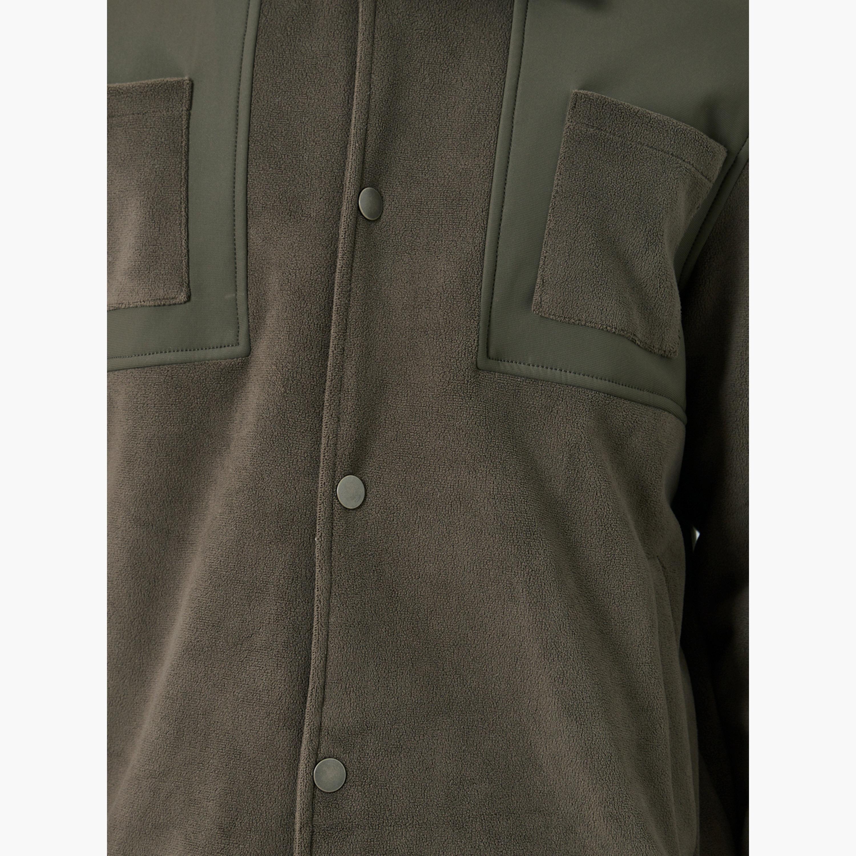 Styli Men Olive Green Oversized Fit Suede Jacket-men-clothing-jacketsandblazers-jackets-image-4