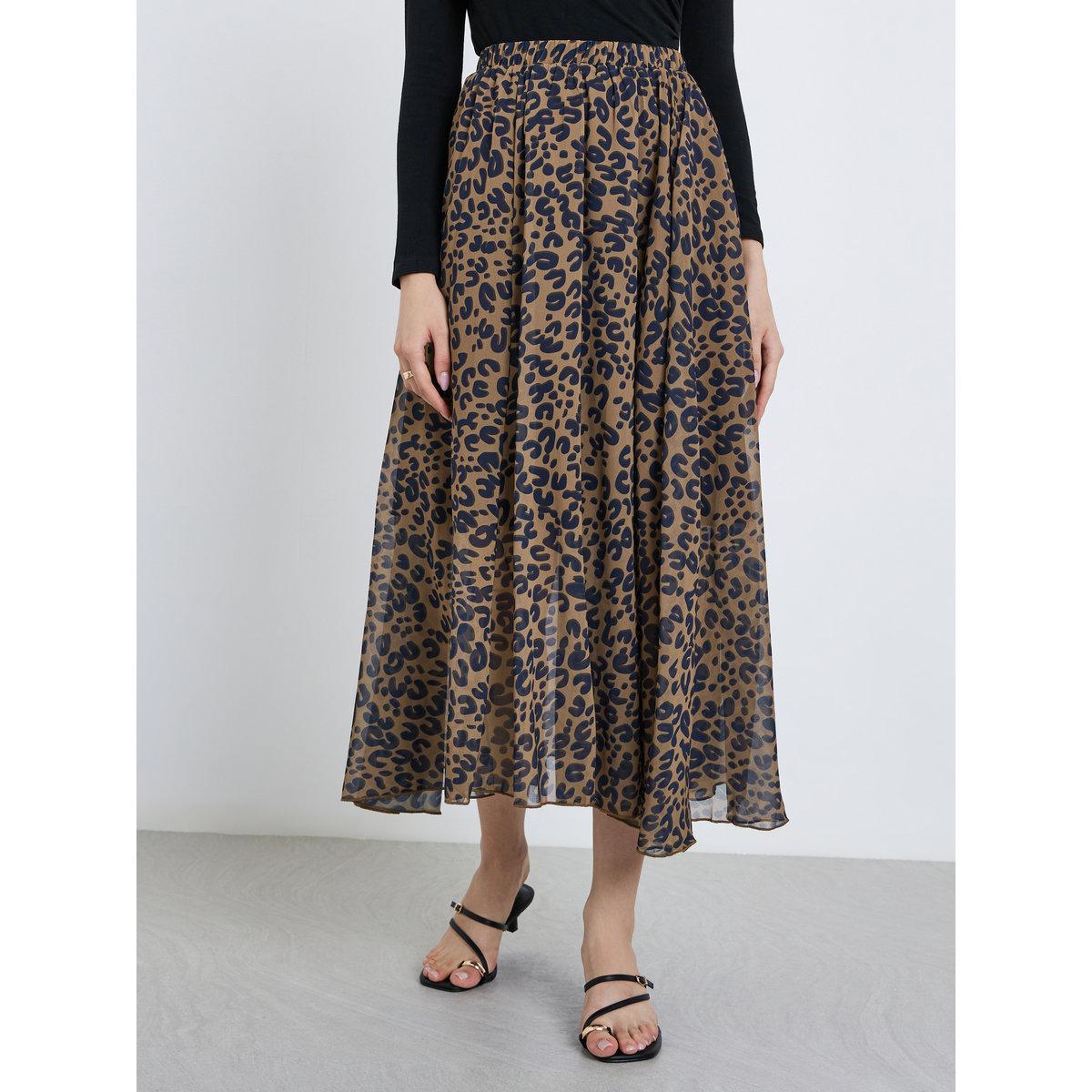 Take Two Women's Leopard Print A-Line Chiffon Maxi Skirt-women-clothing-bottoms-skirts-image-2