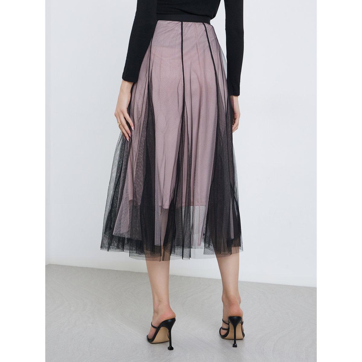 تنورة ميدي بنسيج شبكي-women-clothing-skirts-image-4