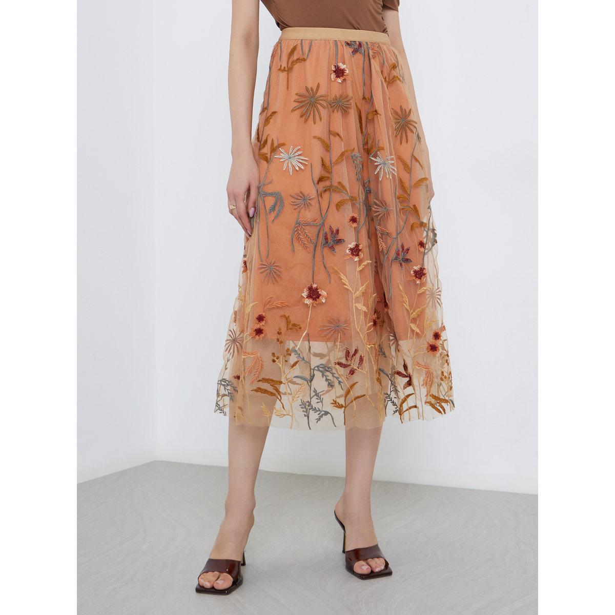Take Two Women's A-Line Floral Embroidery Mesh Maxi Skirt-women-clothing-bottoms-skirts-image-2