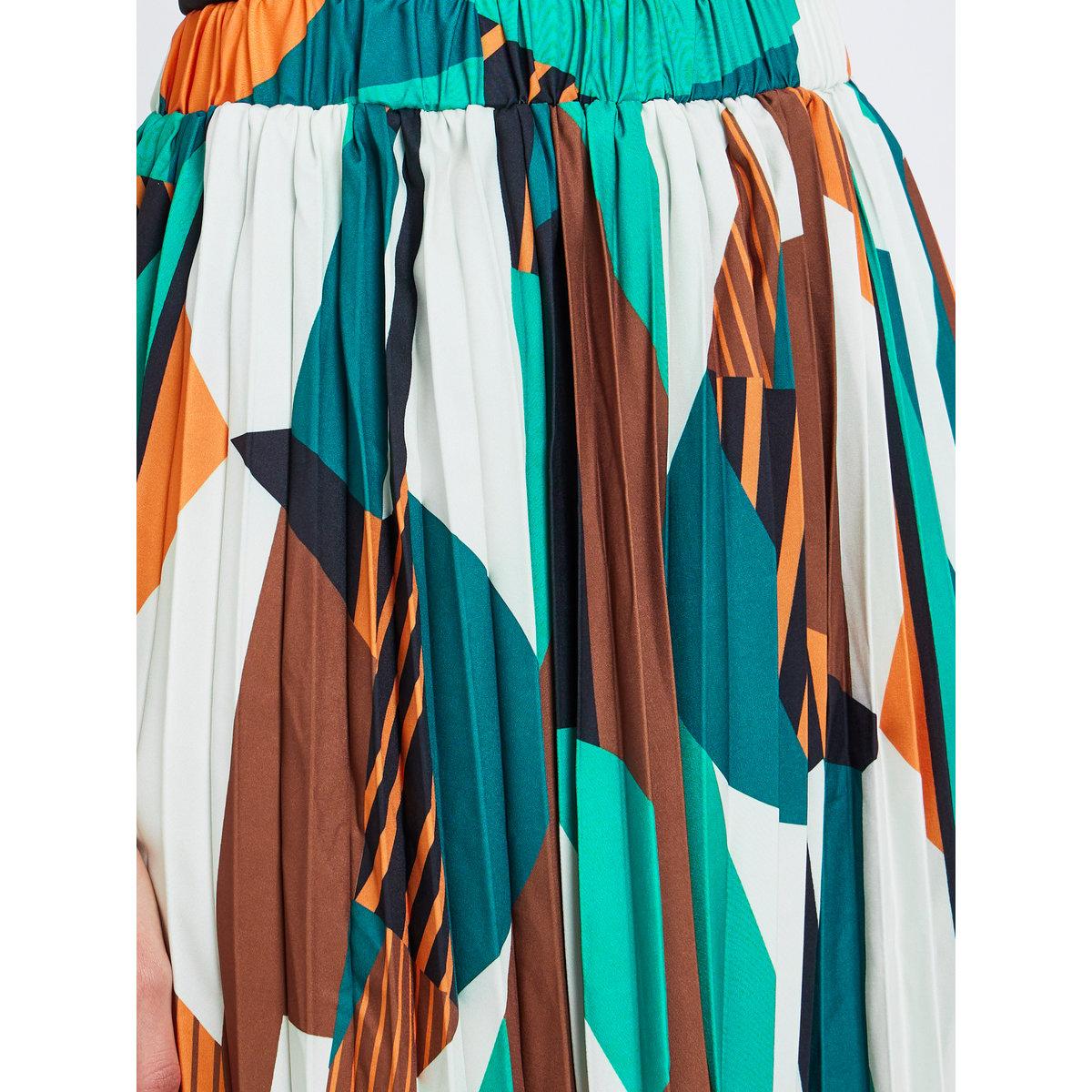 Take Two Women's Geometric Print Pleated A-Line Maxi Skirt-women-clothing-bottoms-skirts-image-3
