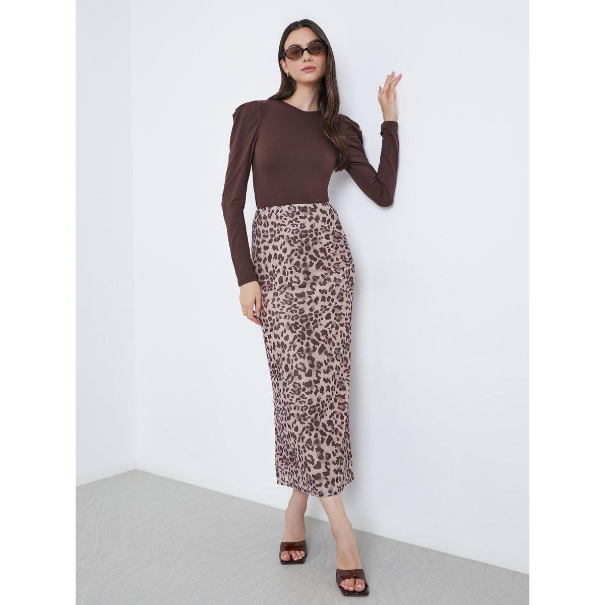 Take Two Women's Leopard Print Bodycon Maxi Skirt-women-clothing-bottoms-skirts-image-1