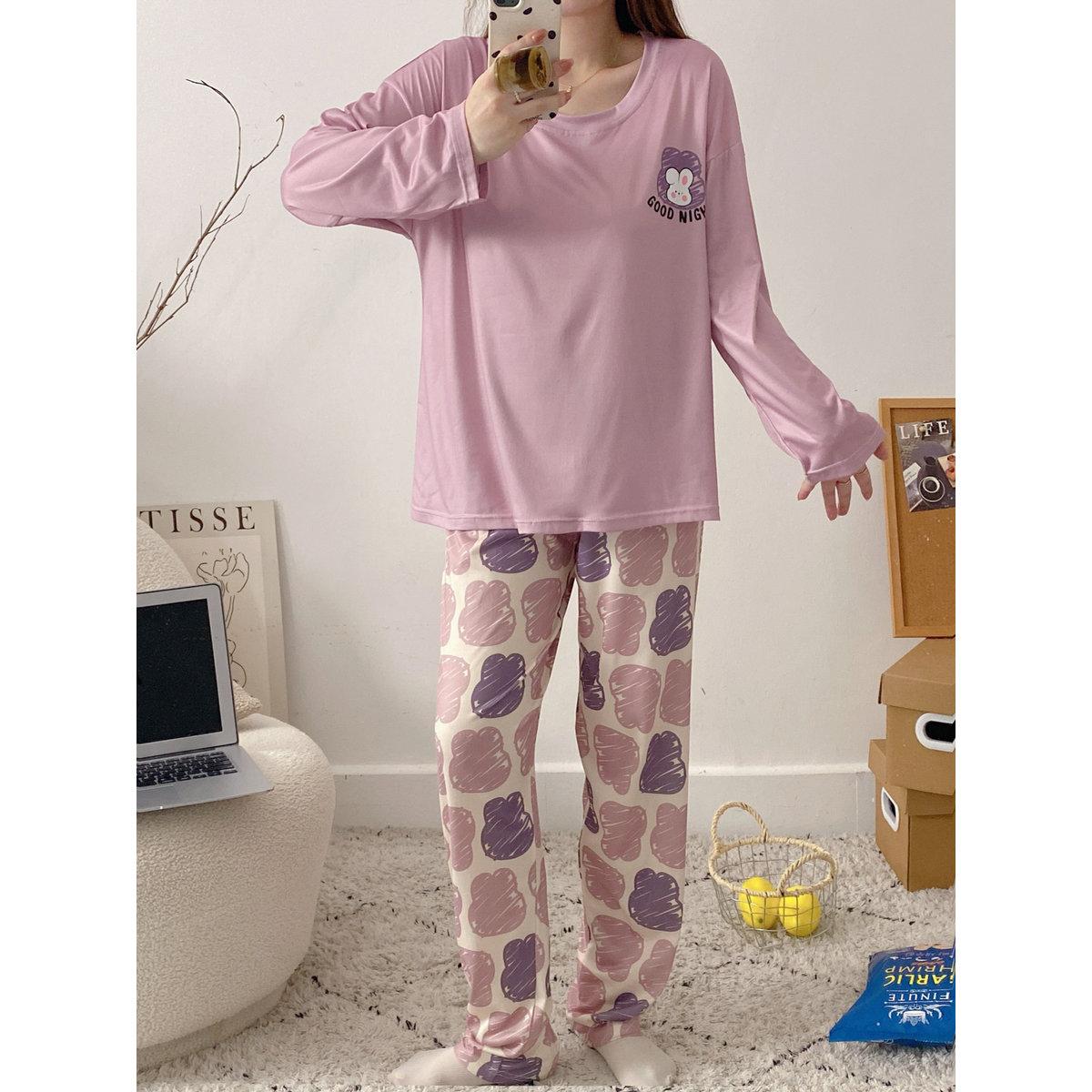 Take Two Women Graphic Print T-Shirt and Pyjama Set-women-clothing-nightwear-pyjamas-longsets-image-3