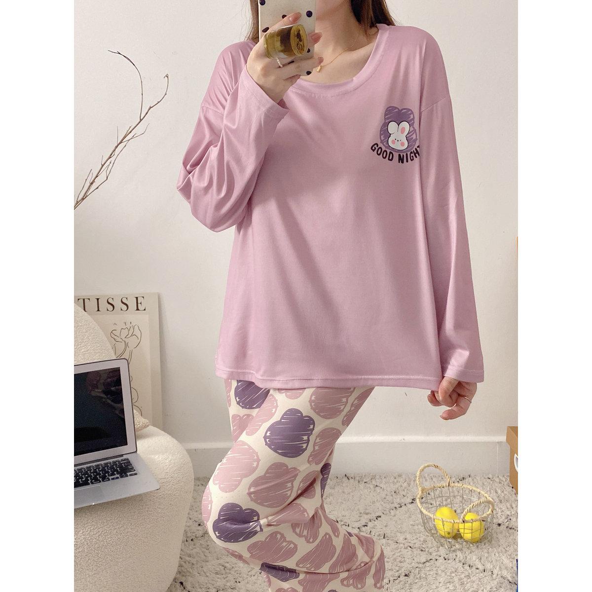 Take Two Women Graphic Print T-Shirt and Pyjama Set-women-clothing-nightwear-pyjamas-longsets-image-4