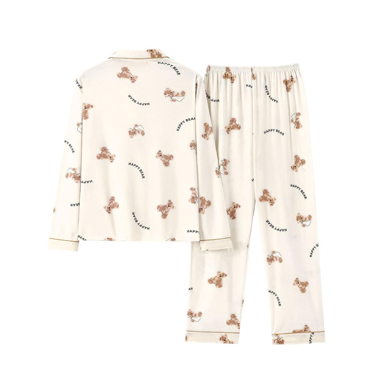 طقم من بنطال بيجاما وتيشيرت بطبعة جرافيك-women-clothing-nightwear-pyjamas-longsets-image-2