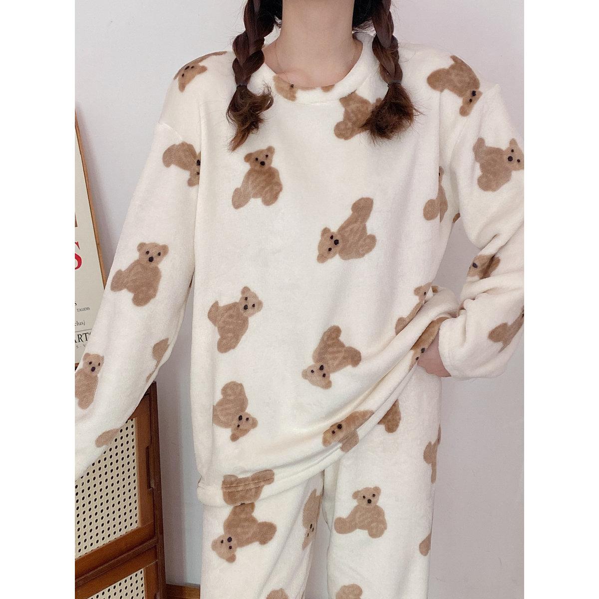 Take Two Women Flano Bear Graphic Top and Pyjama Set-women-clothing-nightwear-pyjamas-longsets-image-5