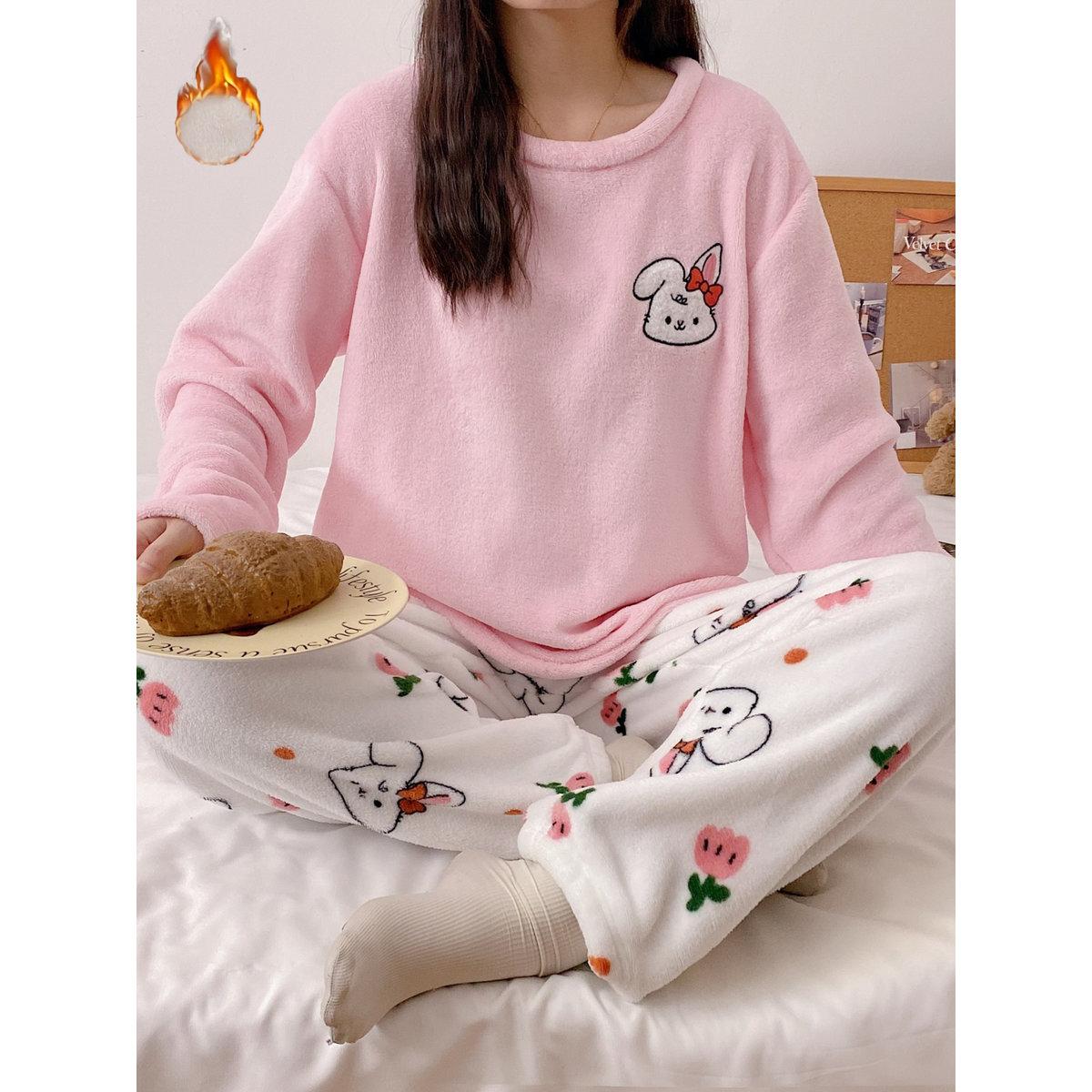 Take Two Women Flano Graphic Print Top and Pjama Set-women-clothing-nightwear-pyjamas-longsets-image-1