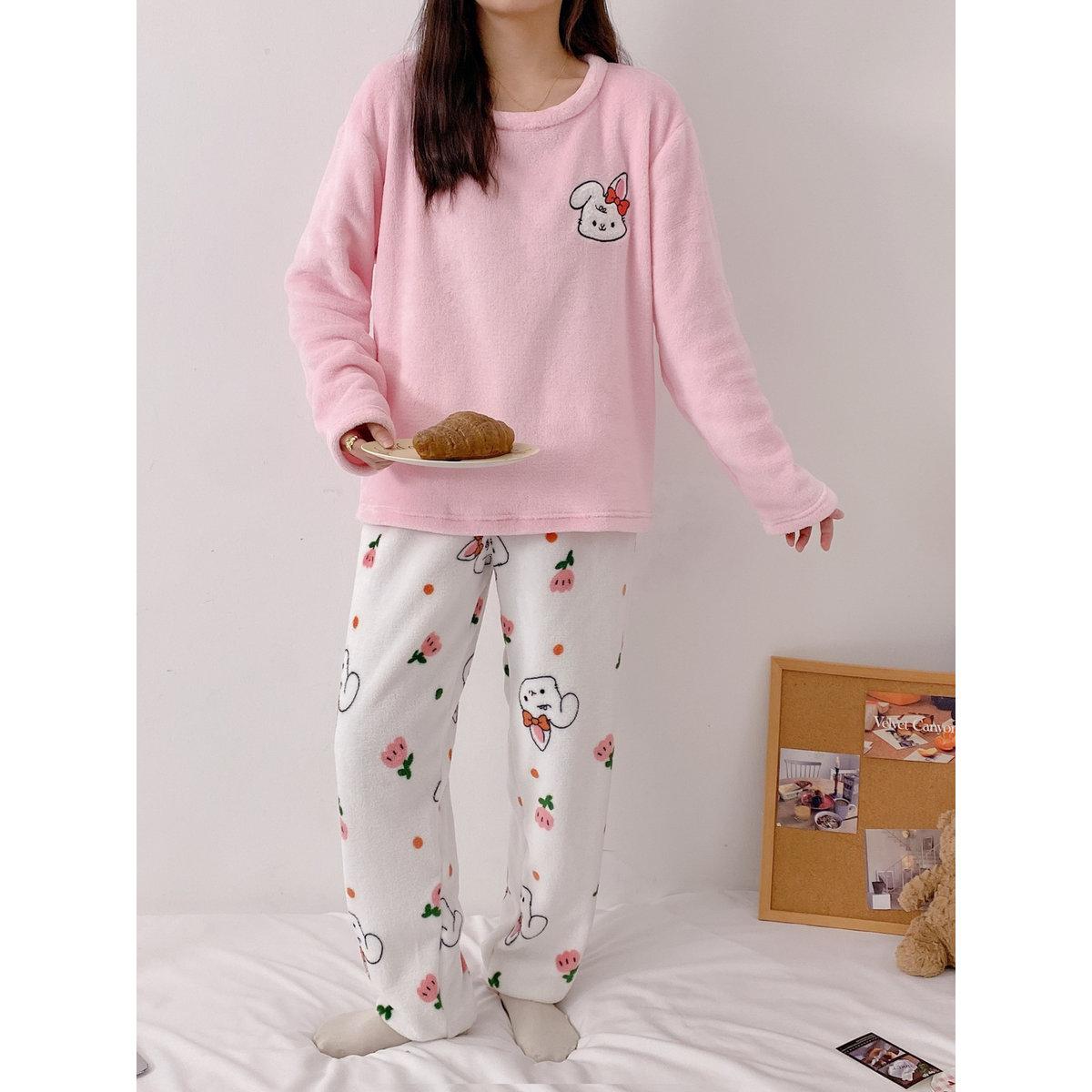 Take Two Women Flano Graphic Print Top and Pjama Set-women-clothing-nightwear-pyjamas-longsets-image-3