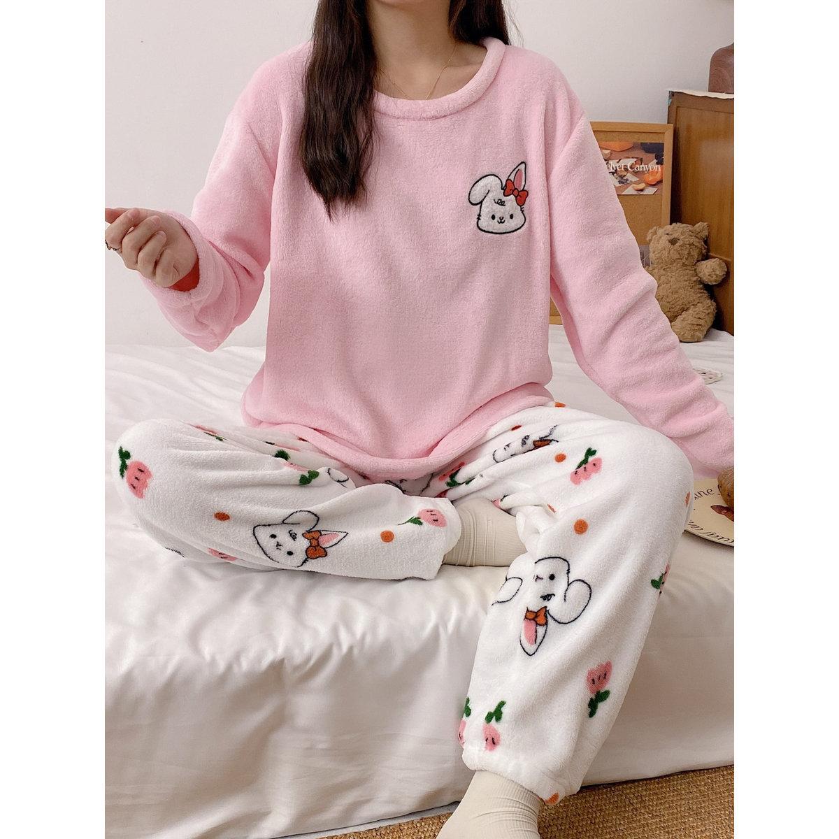 Take Two Women Flano Graphic Print Top and Pjama Set-women-clothing-nightwear-pyjamas-longsets-image-4