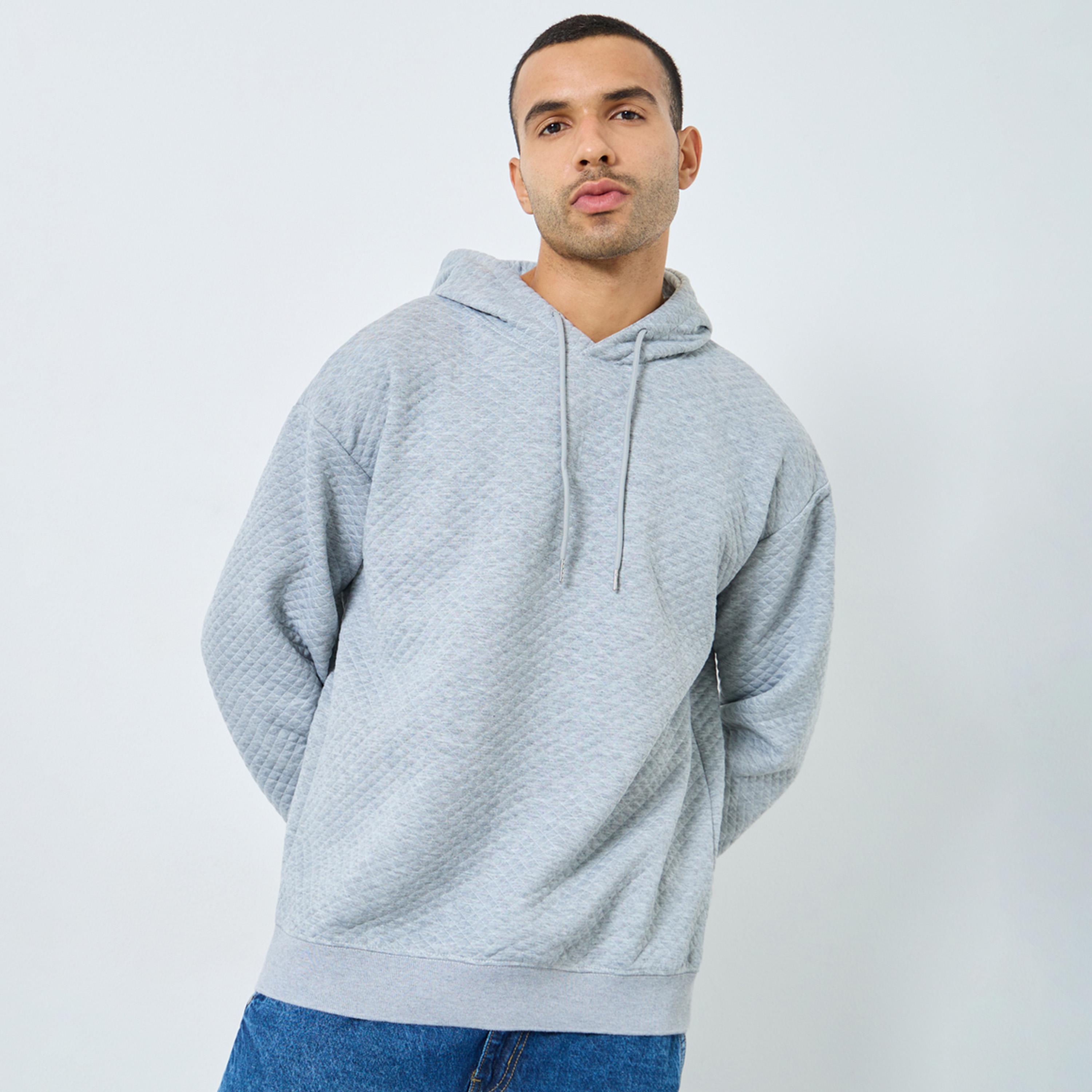 ستايلي - هودي رجالي رمادي اللون بنقشة مقاس كبير اوفر سايز -men-winterwear-hoodiesandsweatshirts-image-1