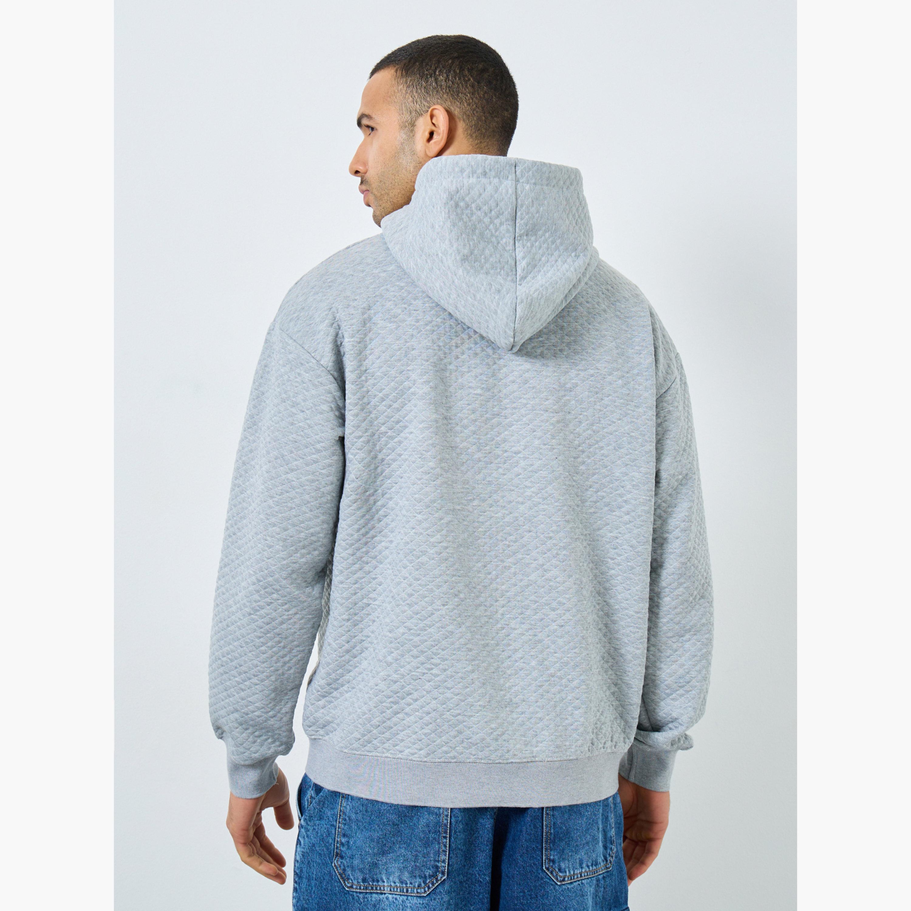 ستايلي - هودي رجالي رمادي اللون بنقشة مقاس كبير اوفر سايز -men-winterwear-hoodiesandsweatshirts-image-4