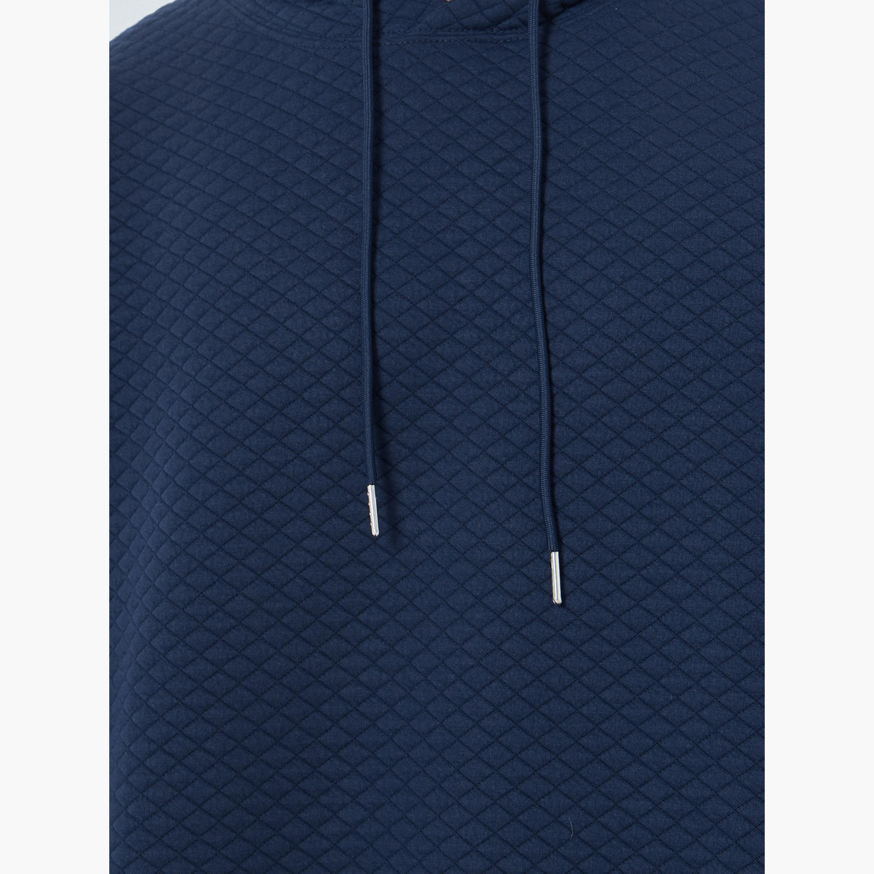 ستايلي - هودي رجالي مقاس كبير اوفر سايز  ذو نسيج أزرق داكن-men-winterwear-hoodiesandsweatshirts-image-4