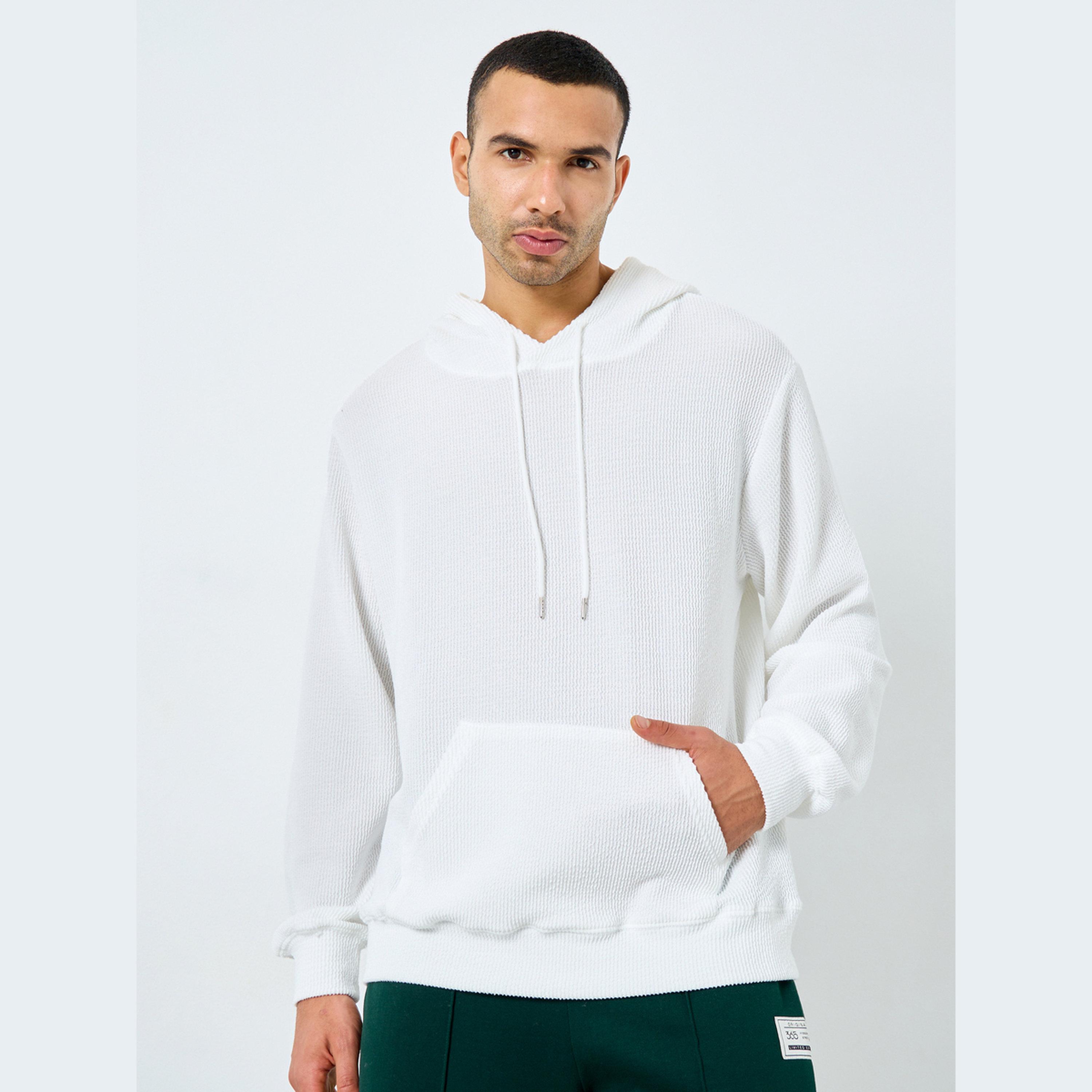 ستايلي - هودي مقاس كبير منقوش لون أبيض-men-winterwear-hoodiesandsweatshirts-image-1