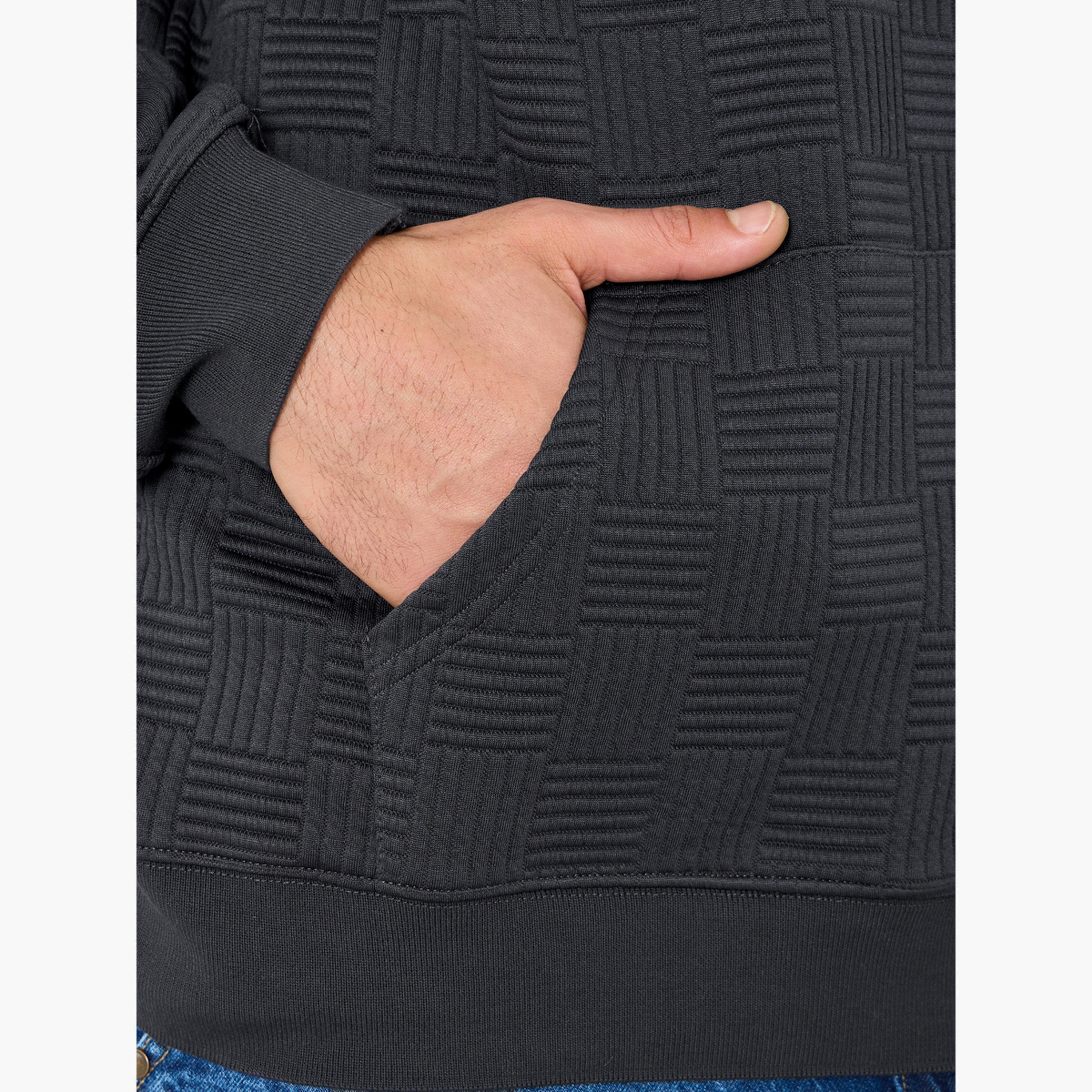 Styli Textured Hooded Neck Long Sleeves Men's Hoodie-men-winterwear-hoodiesandsweatshirts-image-4