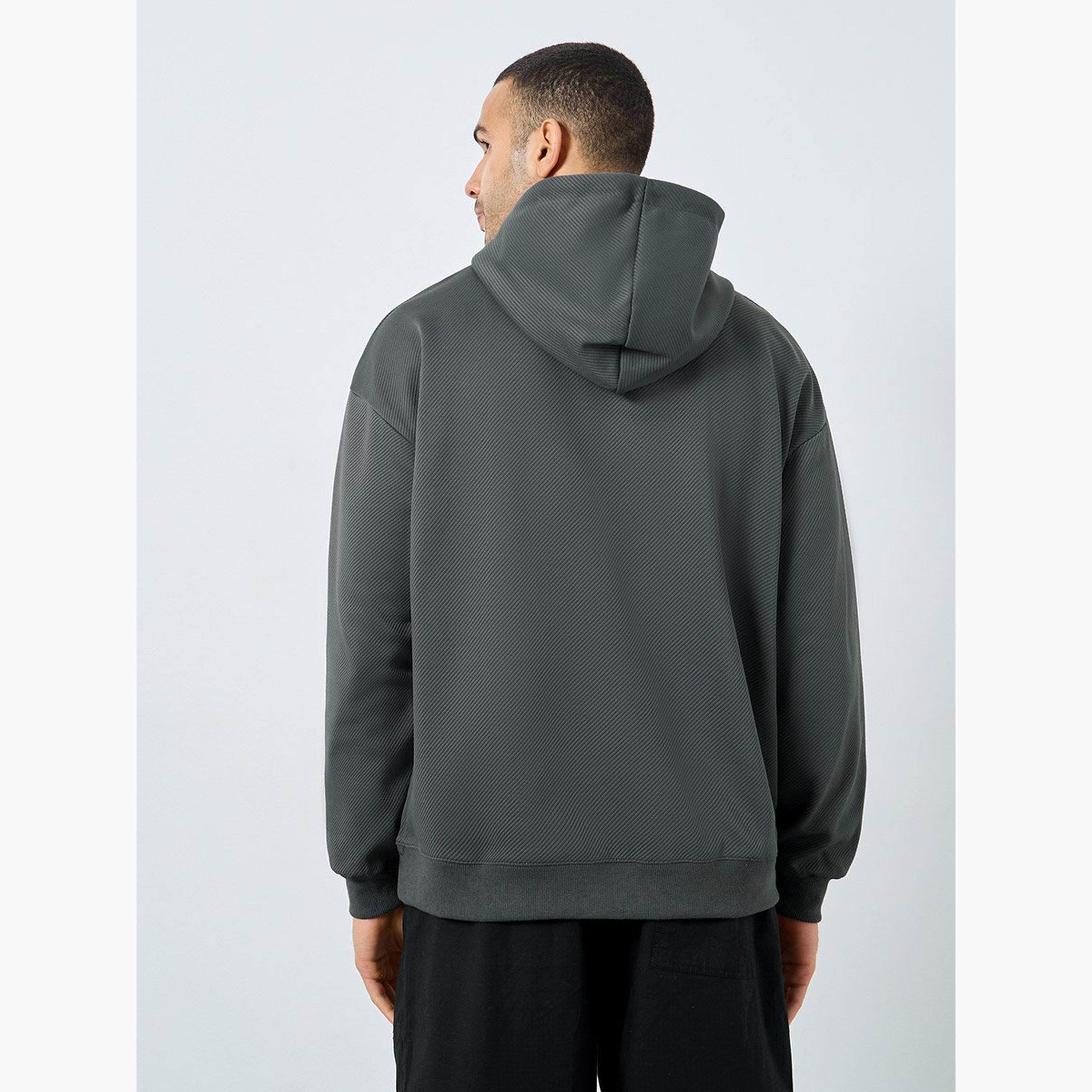 ستايلي - هودي مقاس كبير محبوك بلون الفحم-men-winterwear-hoodiesandsweatshirts-image-5