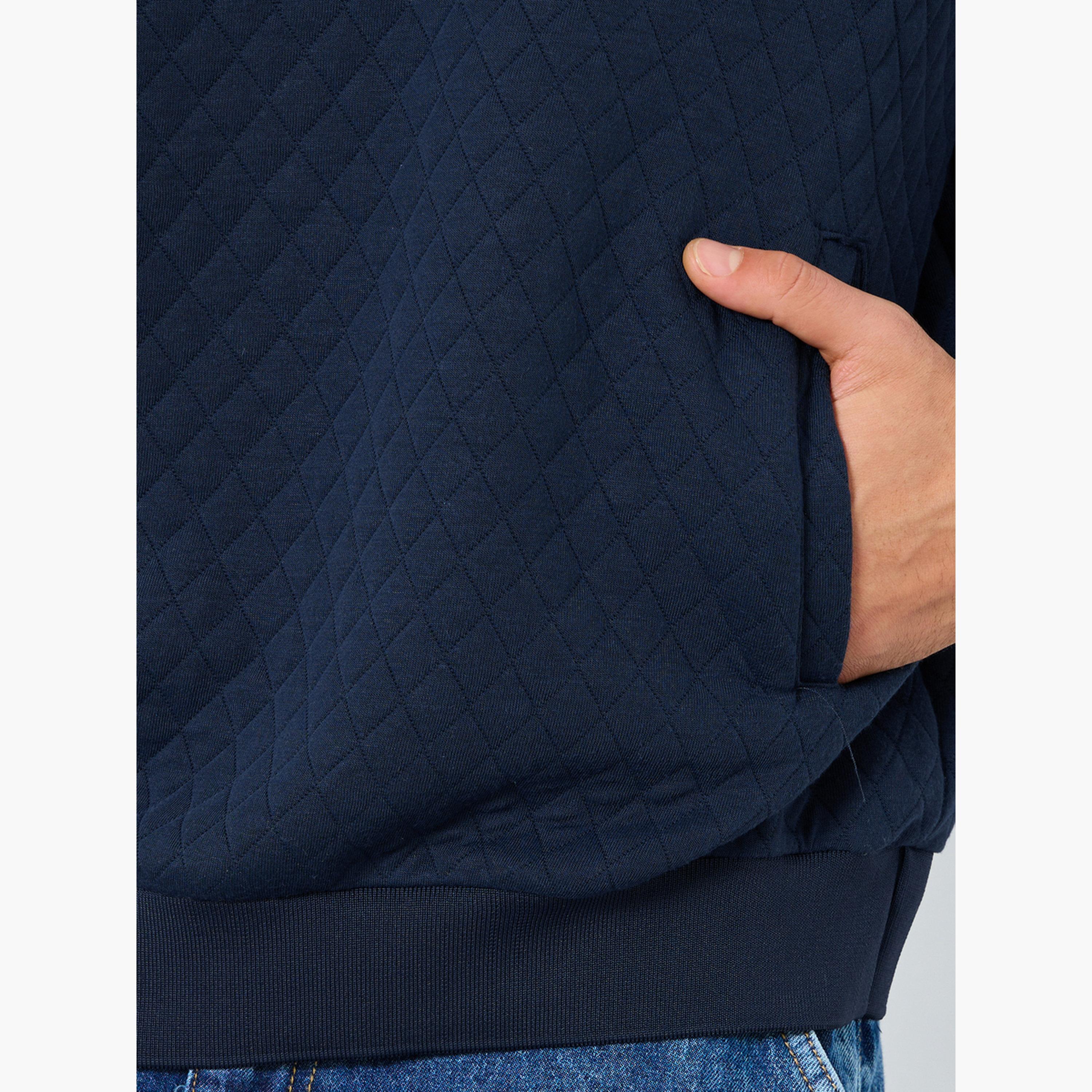ستايلي - هودي رجالي مقاس كبير اوفر سايز  بمظهر مبطن لون أزرق بحري-men-winterwear-hoodiesandsweatshirts-image-4