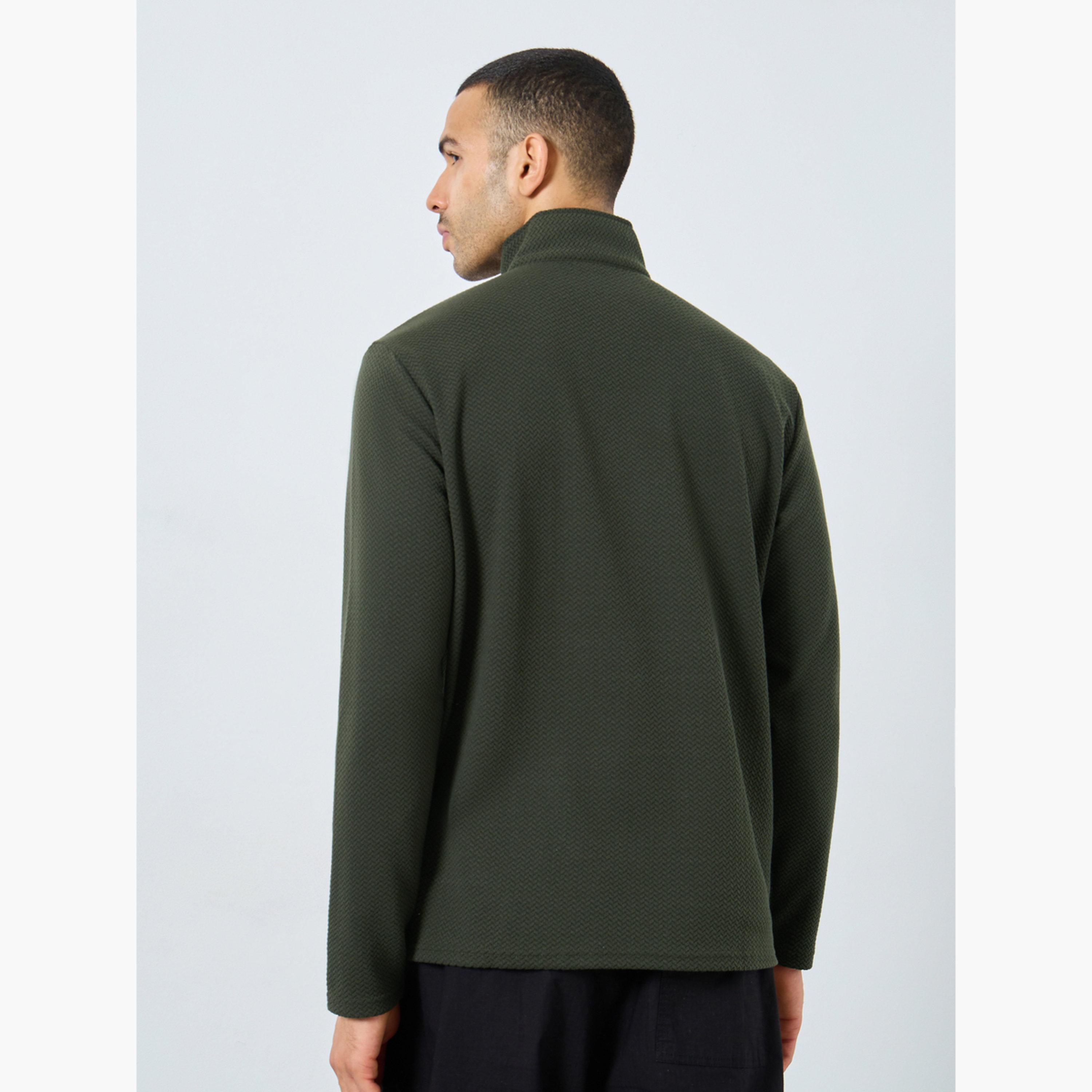 Styli Textured Funnel Neck Long Sleeves Men's Sweatshirt-men-winterwear-hoodiesandsweatshirts-image-4