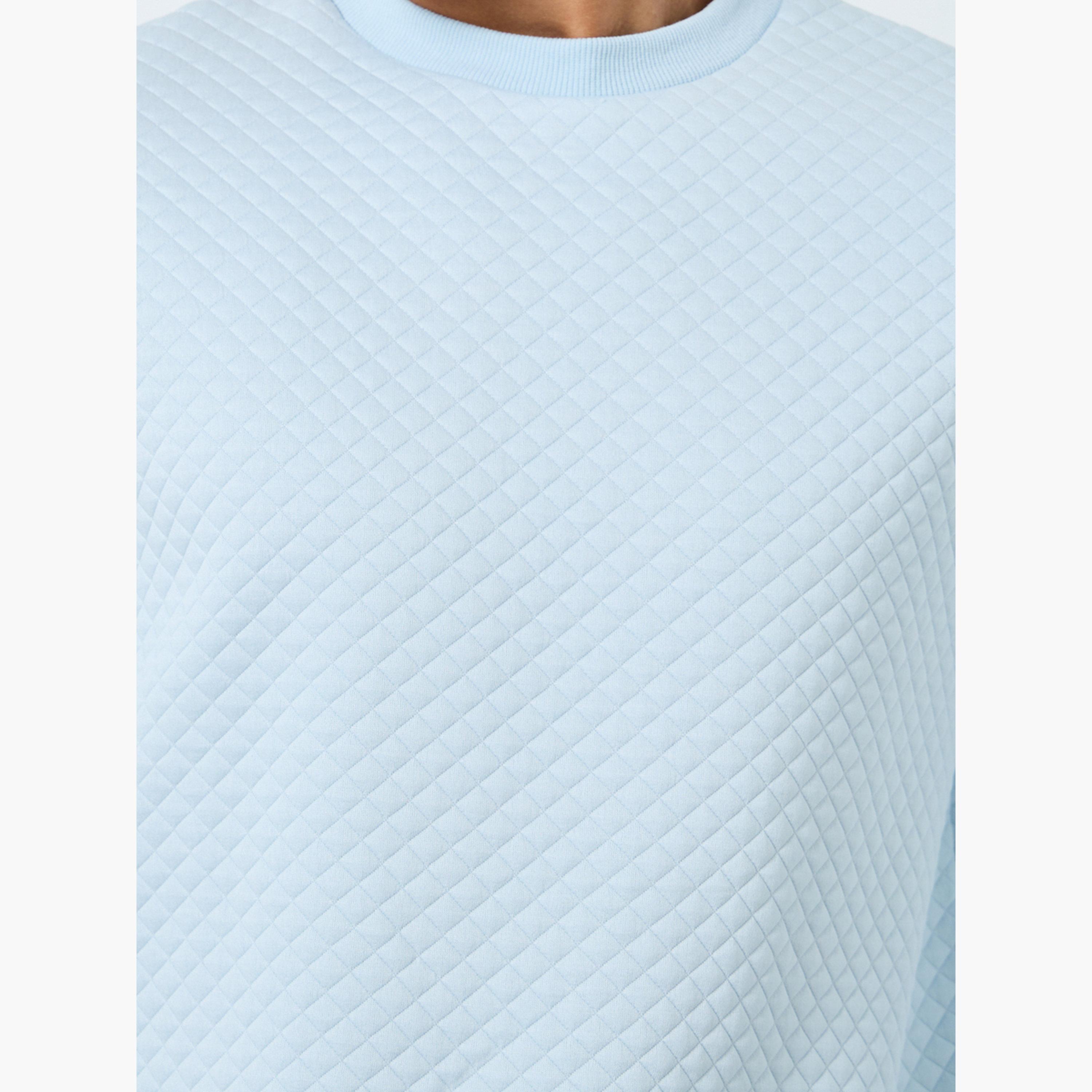Styli Quilted Round Neck Long Sleeves Men's Sweatshirt-men-winterwear-hoodiesandsweatshirts-image-4