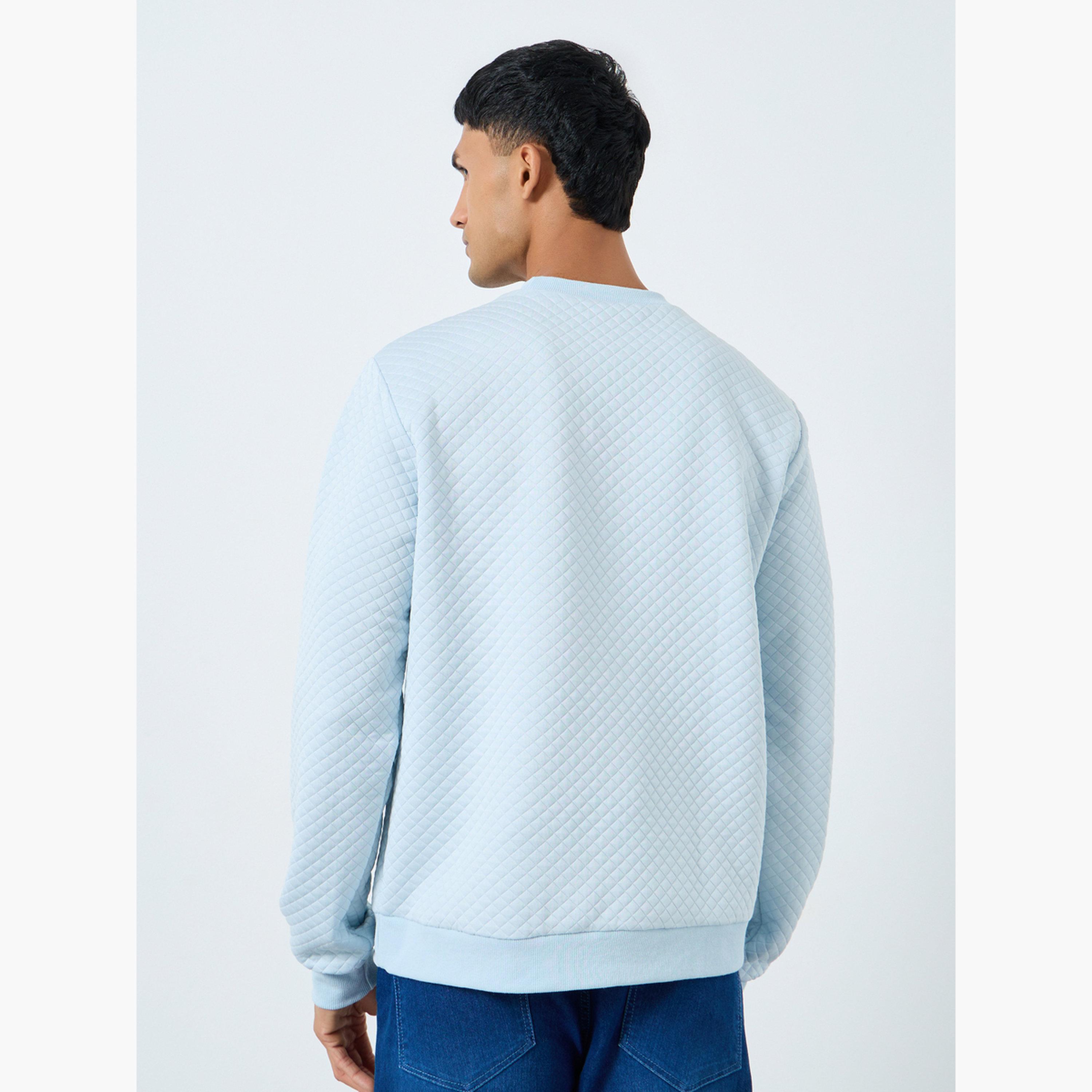 Styli Quilted Round Neck Long Sleeves Men's Sweatshirt-men-winterwear-hoodiesandsweatshirts-image-5