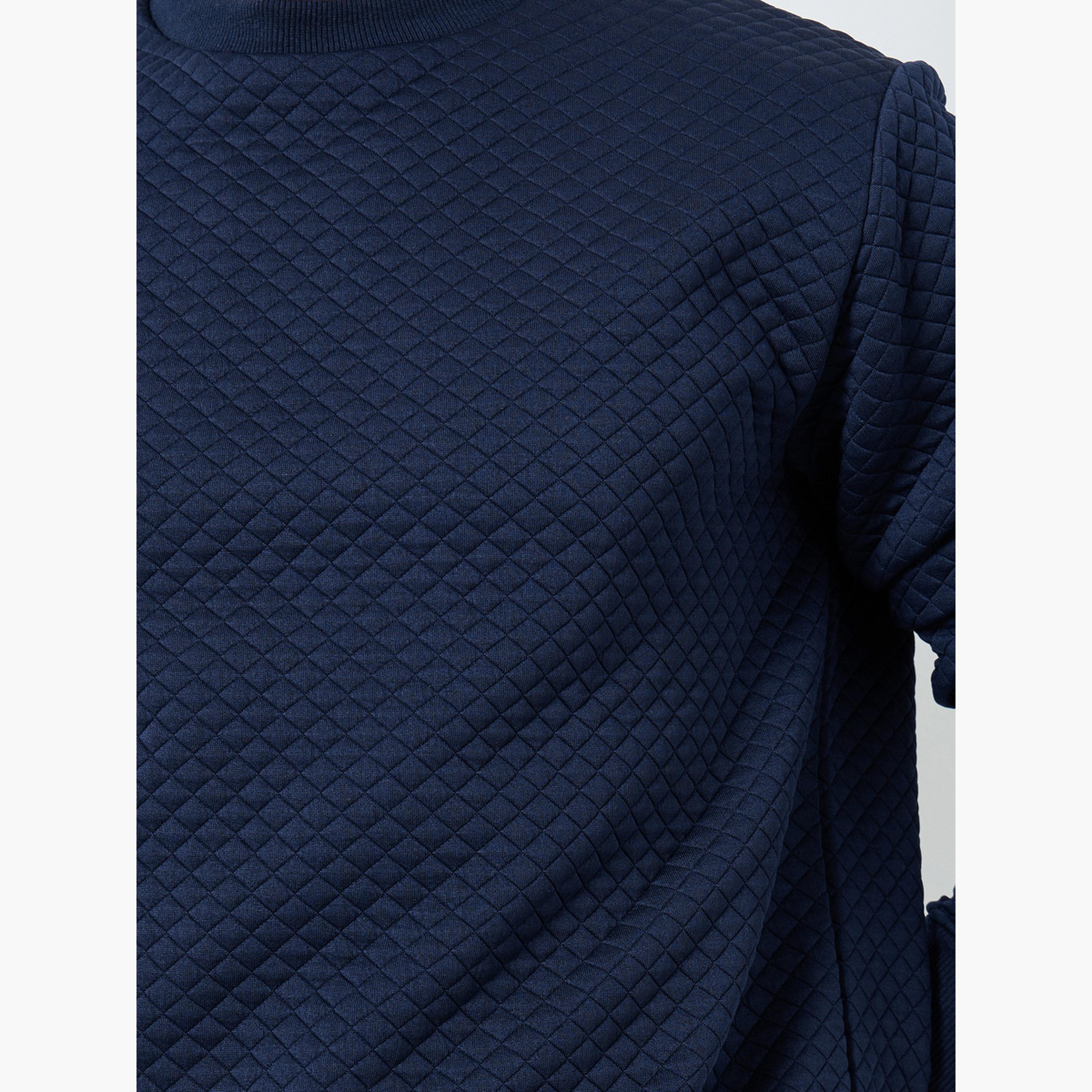Styli Quilted Round Neck Long Sleeves Men's Sweatshirt-men-winterwear-hoodiesandsweatshirts-image-3