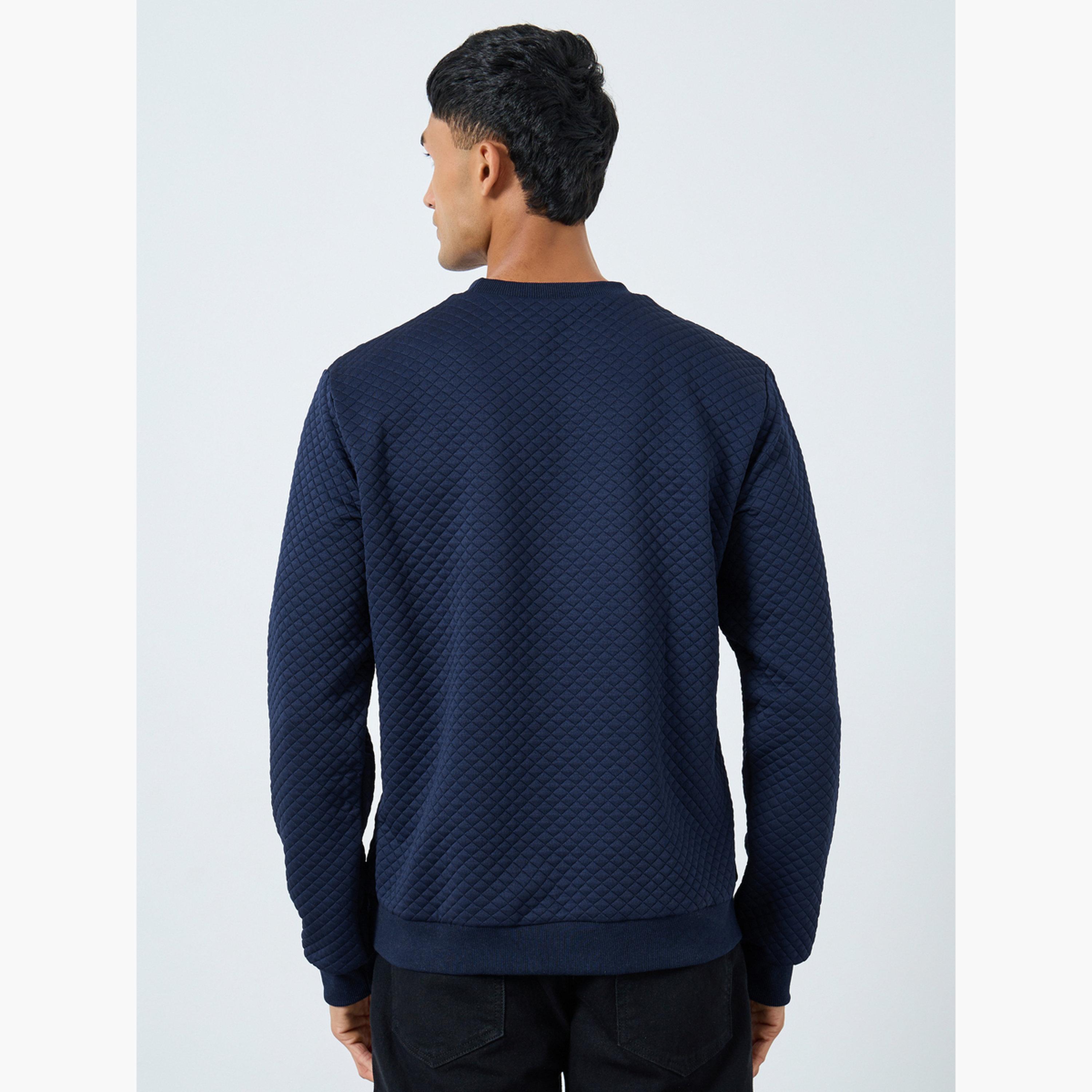 Styli Quilted Round Neck Long Sleeves Men's Sweatshirt-men-winterwear-hoodiesandsweatshirts-image-4