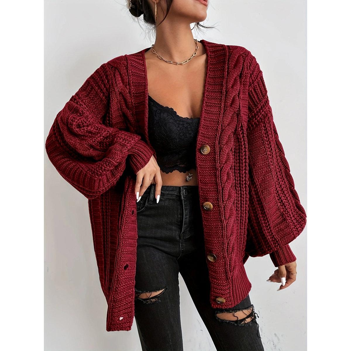 Take Two Plus Size Button Front Cable Knit Cardigan-women-clothing-hoodiesandsweatshirts-hoodies-image-1
