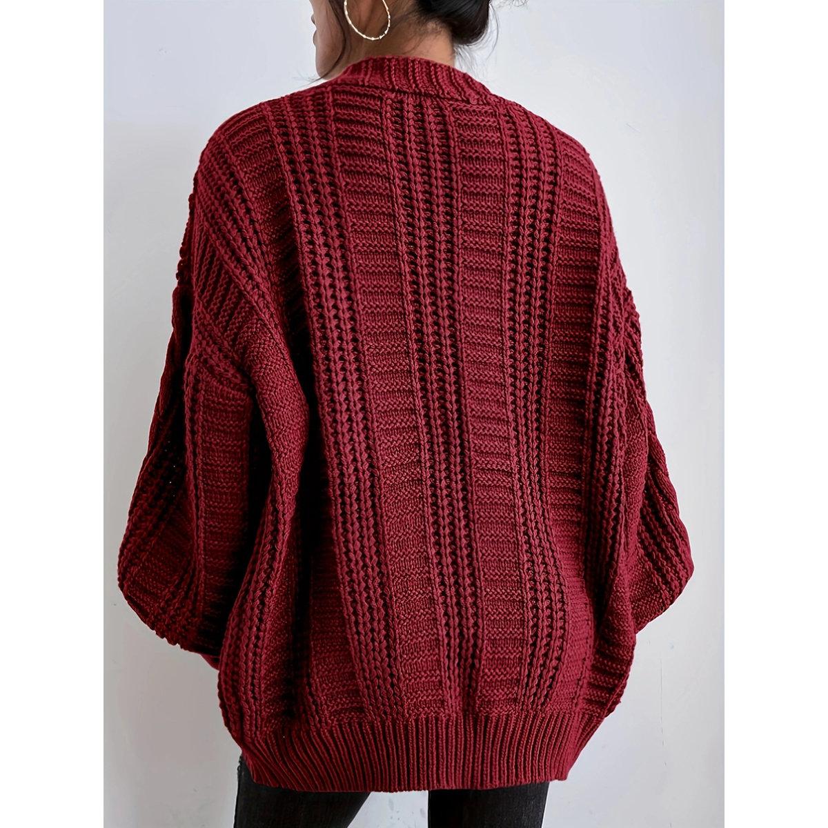 Take Two Plus Size Button Front Cable Knit Cardigan-women-clothing-hoodiesandsweatshirts-hoodies-image-3