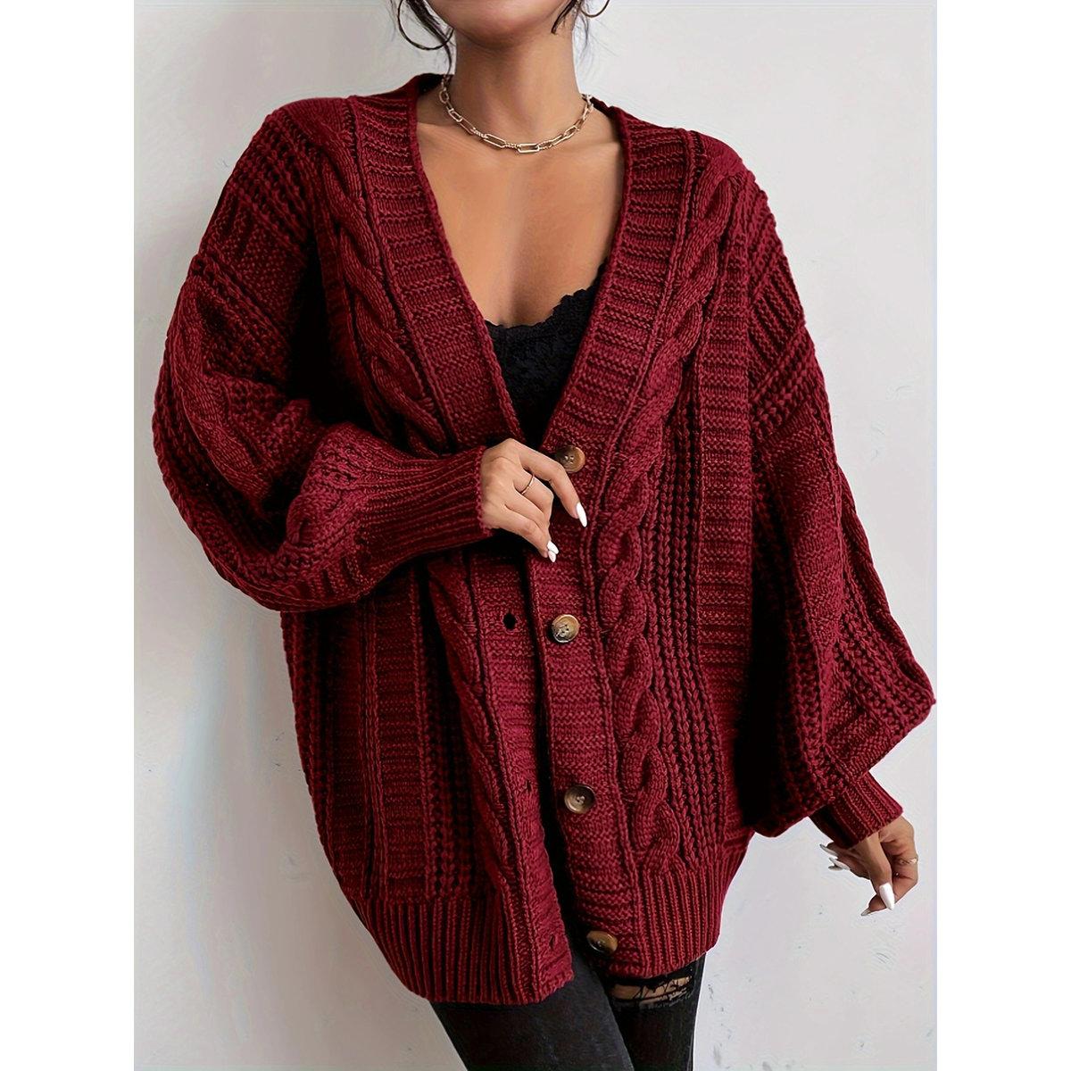 Take Two Plus Size Button Front Cable Knit Cardigan-women-clothing-hoodiesandsweatshirts-hoodies-image-4