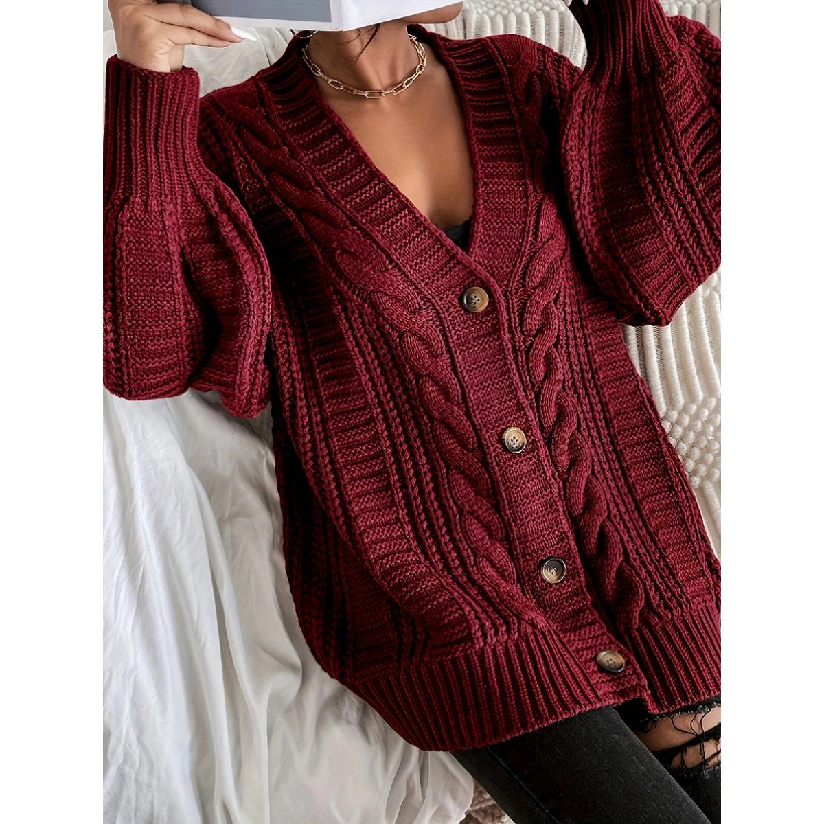 Take Two Plus Size Button Front Cable Knit Cardigan-women-clothing-hoodiesandsweatshirts-hoodies-image-5