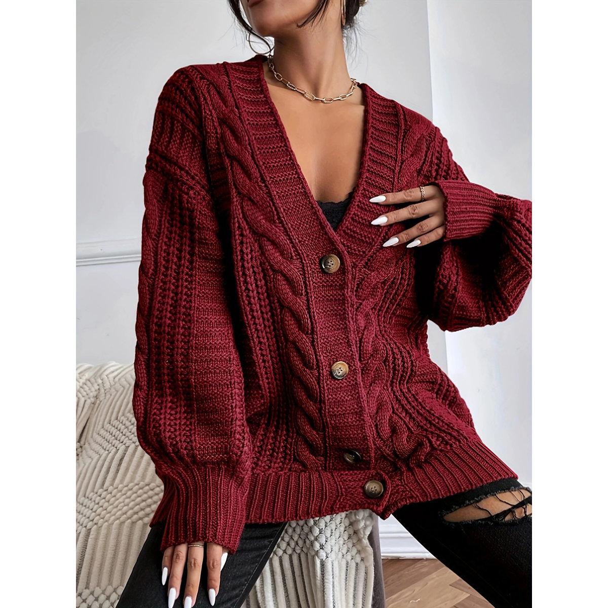 Take Two Plus Size Button Front Cable Knit Cardigan-women-clothing-hoodiesandsweatshirts-hoodies-image-6