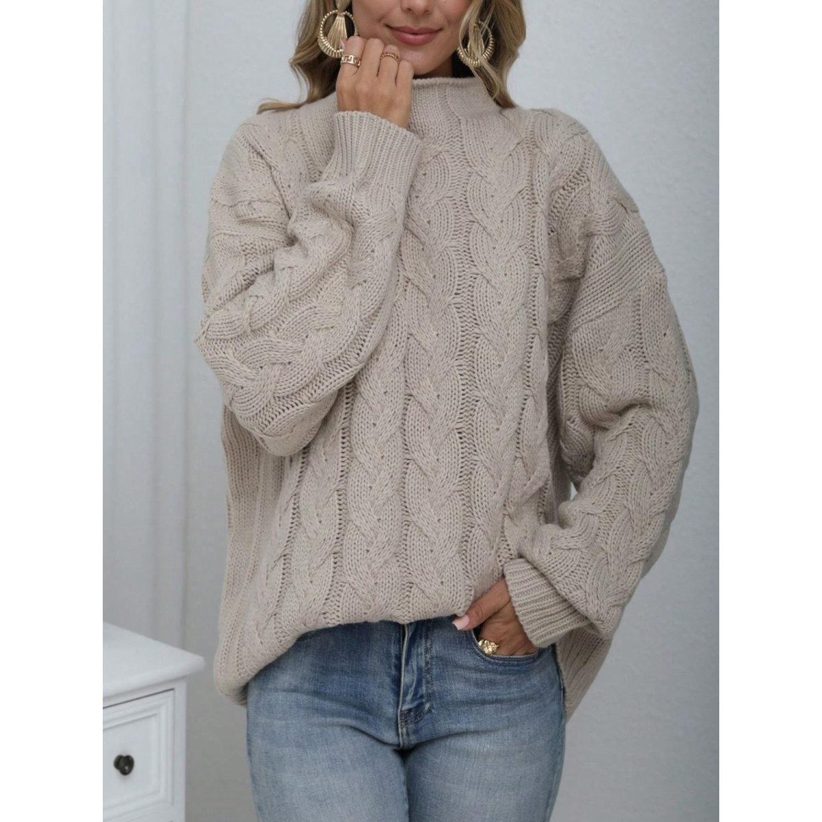 Take Two Plus Size High Neck Cable Knit Sweater-women-clothing-hoodiesandsweatshirts-hoodies-image-1