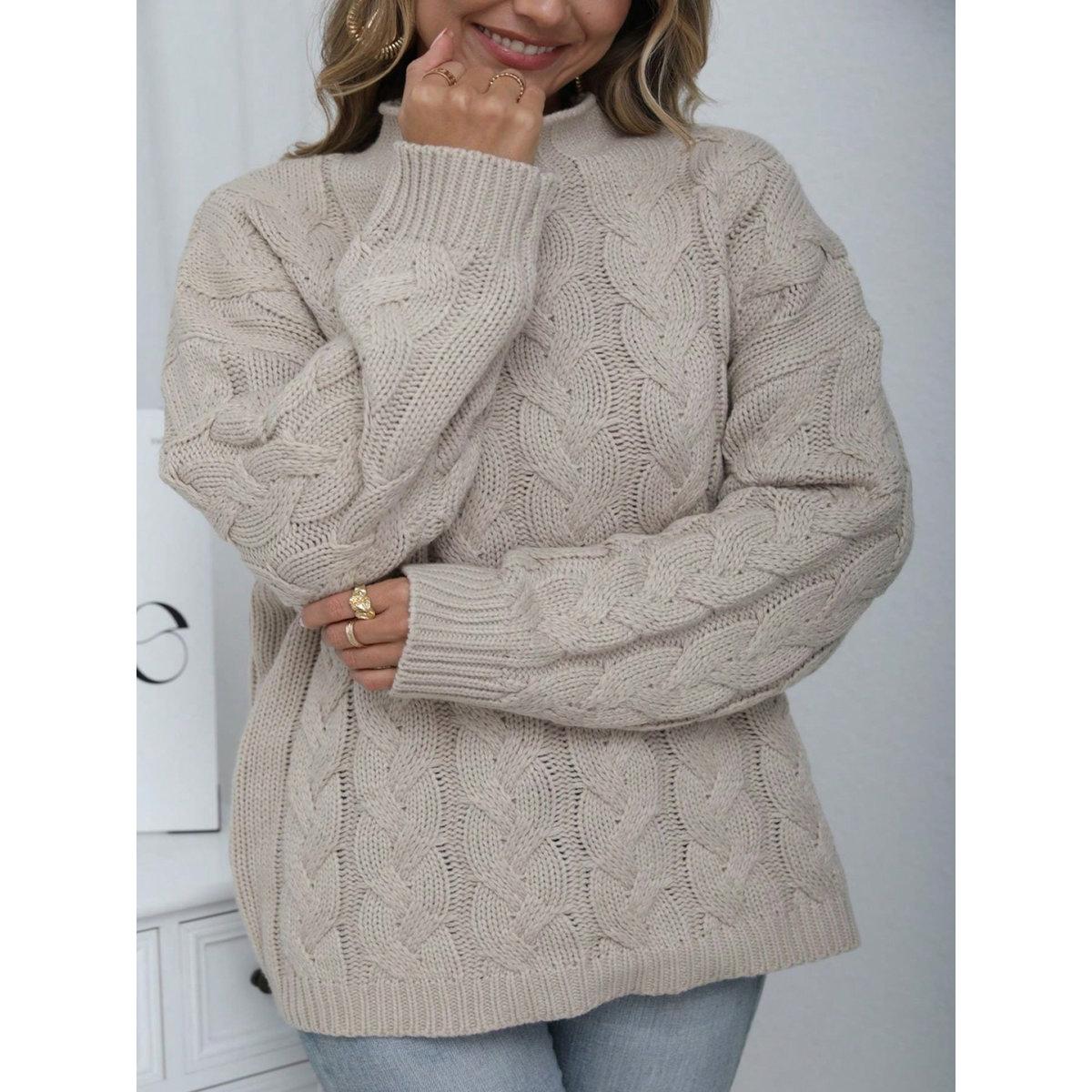 Take Two Plus Size High Neck Cable Knit Sweater-women-clothing-hoodiesandsweatshirts-hoodies-image-2