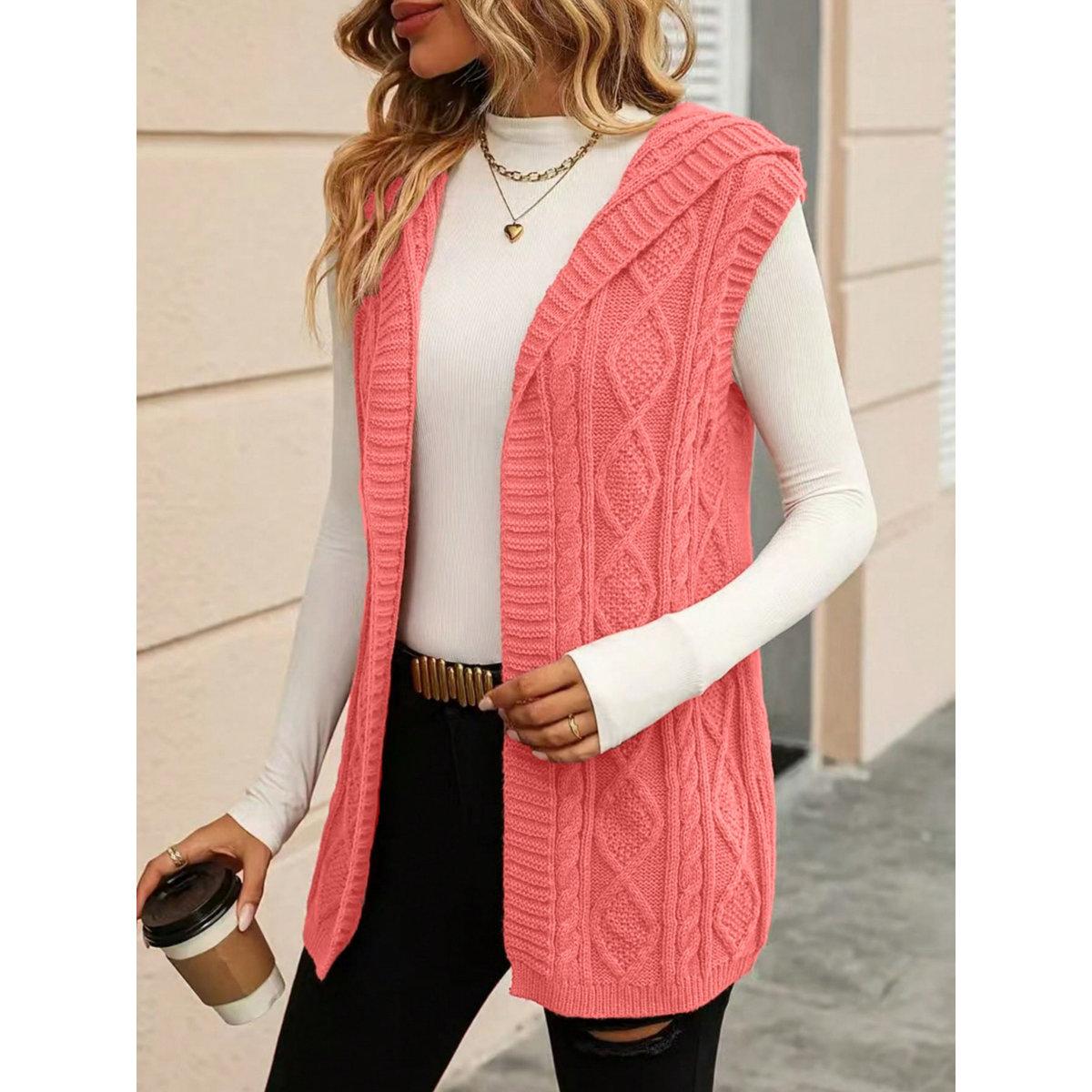 Take Two Plus Size Hooded Cable Knit Cardigan-women-clothing-hoodiesandsweatshirts-hoodies-image-1
