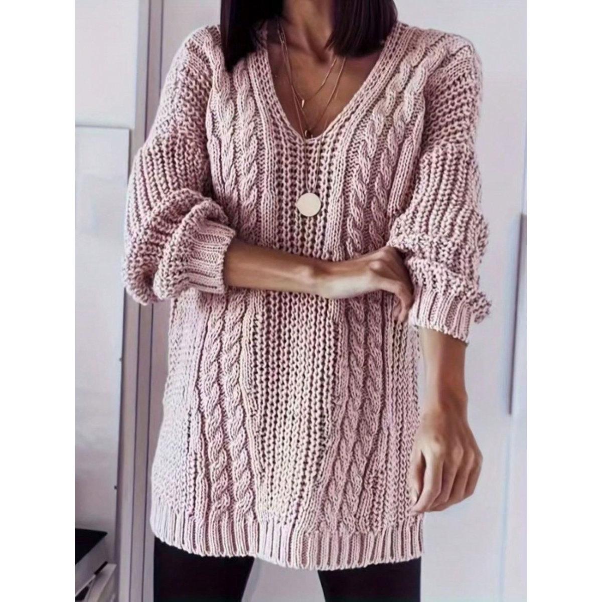 Take Two Plus Size V Neck Cable Knit Sweater-women-clothing-hoodiesandsweatshirts-hoodies-image-2