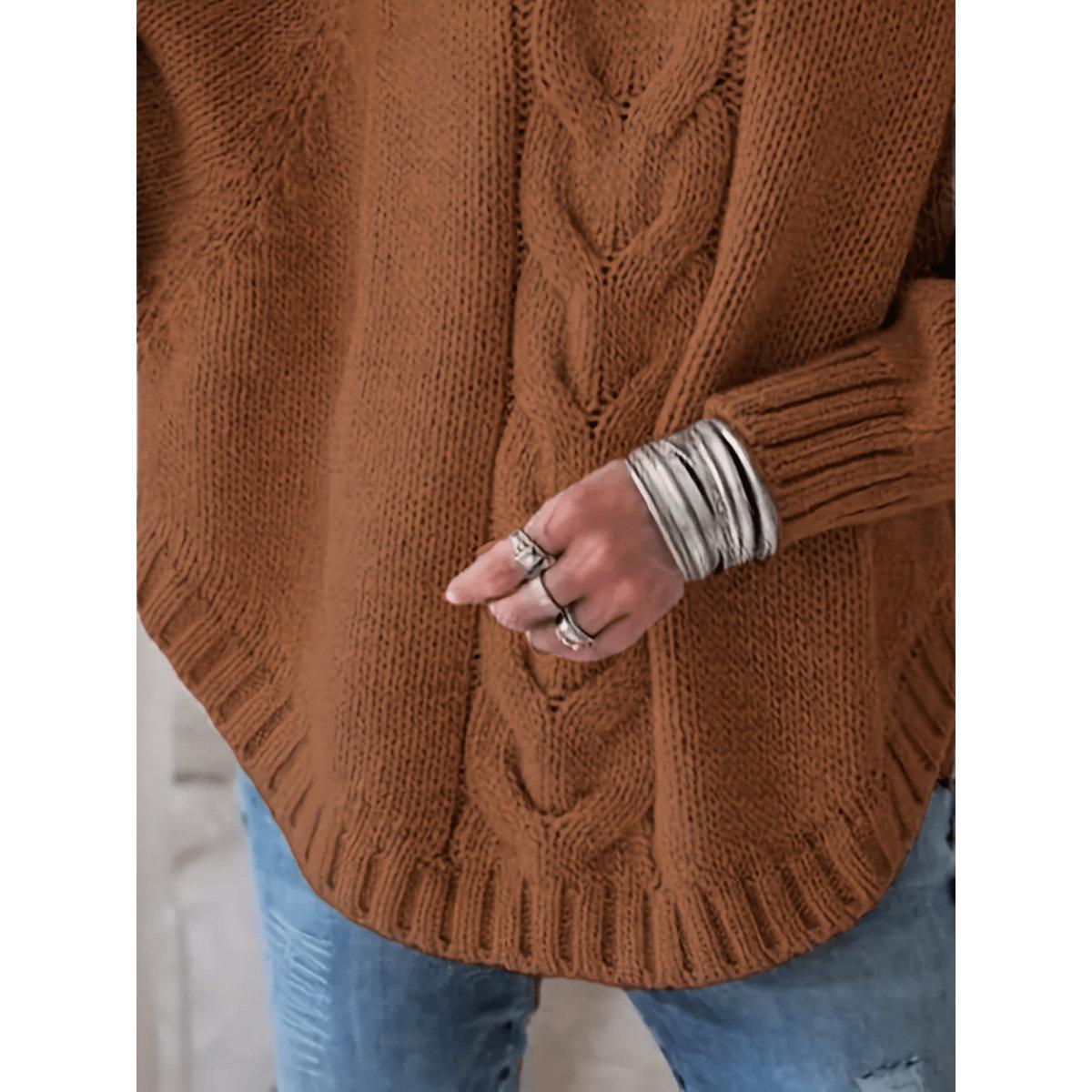 Take Two Plus Size Solid High Neck Cable Knit Sweater-women-clothing-hoodiesandsweatshirts-hoodies-image-4