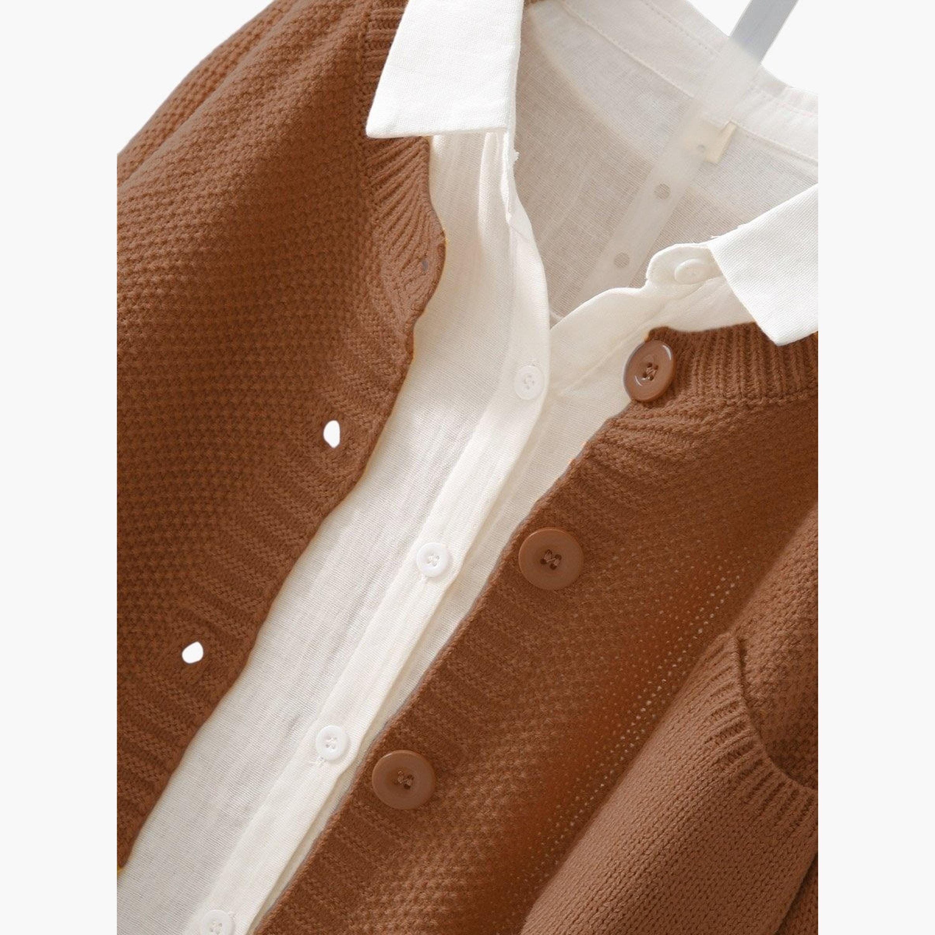 Take Two Plus Size Brown Button Front Knit Cardigan-women-clothing-plussize-coatsandjackets-coats-image-3