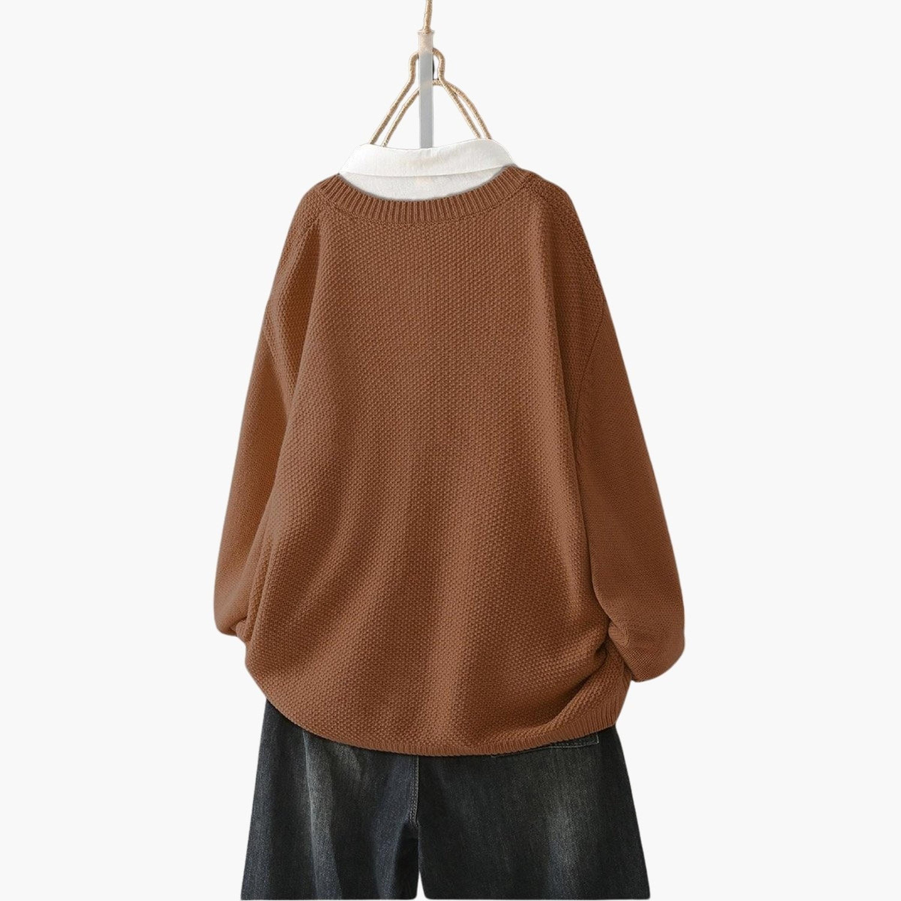 Take Two Plus Size Brown Button Front Knit Cardigan-women-clothing-plussize-coatsandjackets-coats-image-5