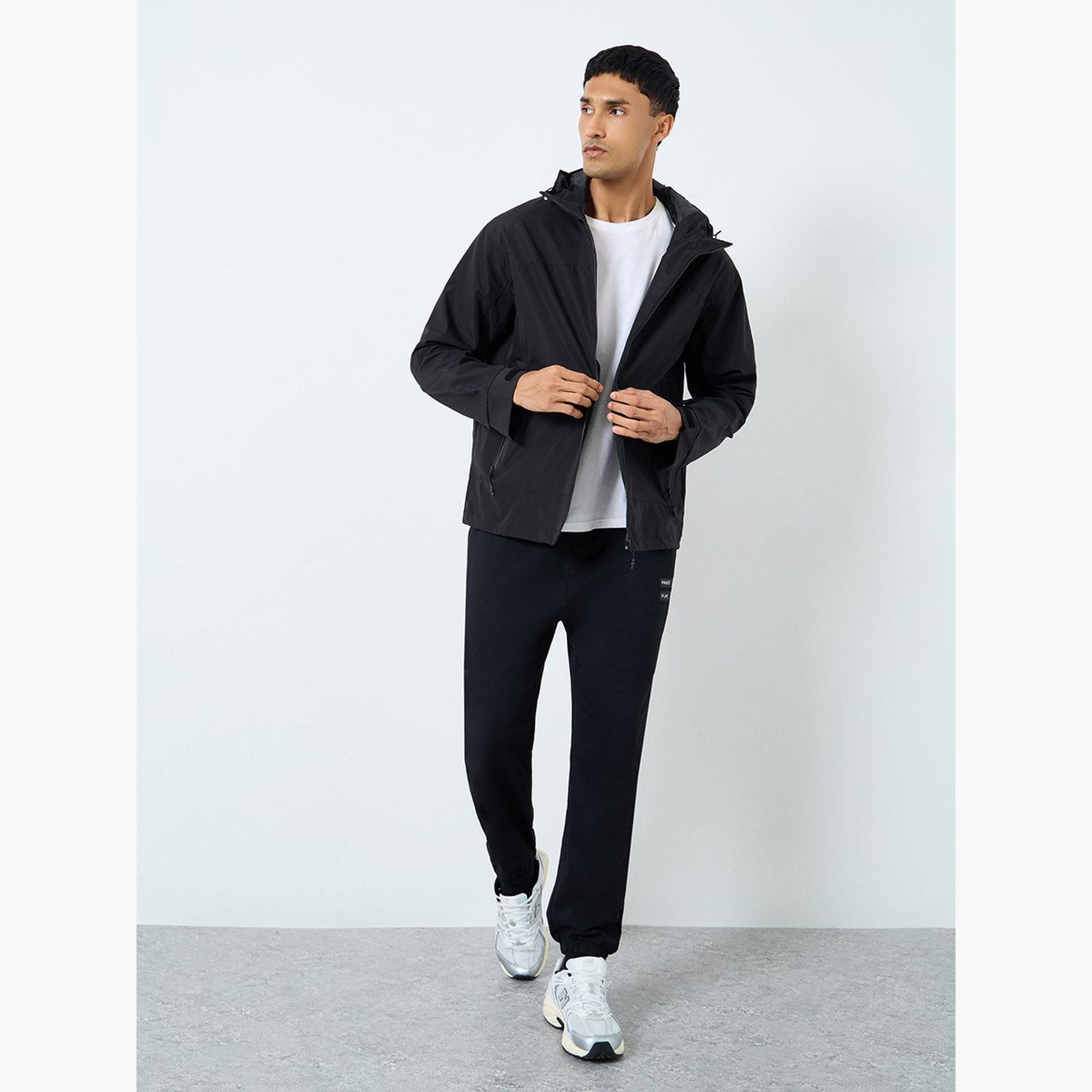 Styli Solid Hooded Neck Long Sleeves Men's Zip Through Jacket-men-clothing-jacketsandblazers-jackets-image-2
